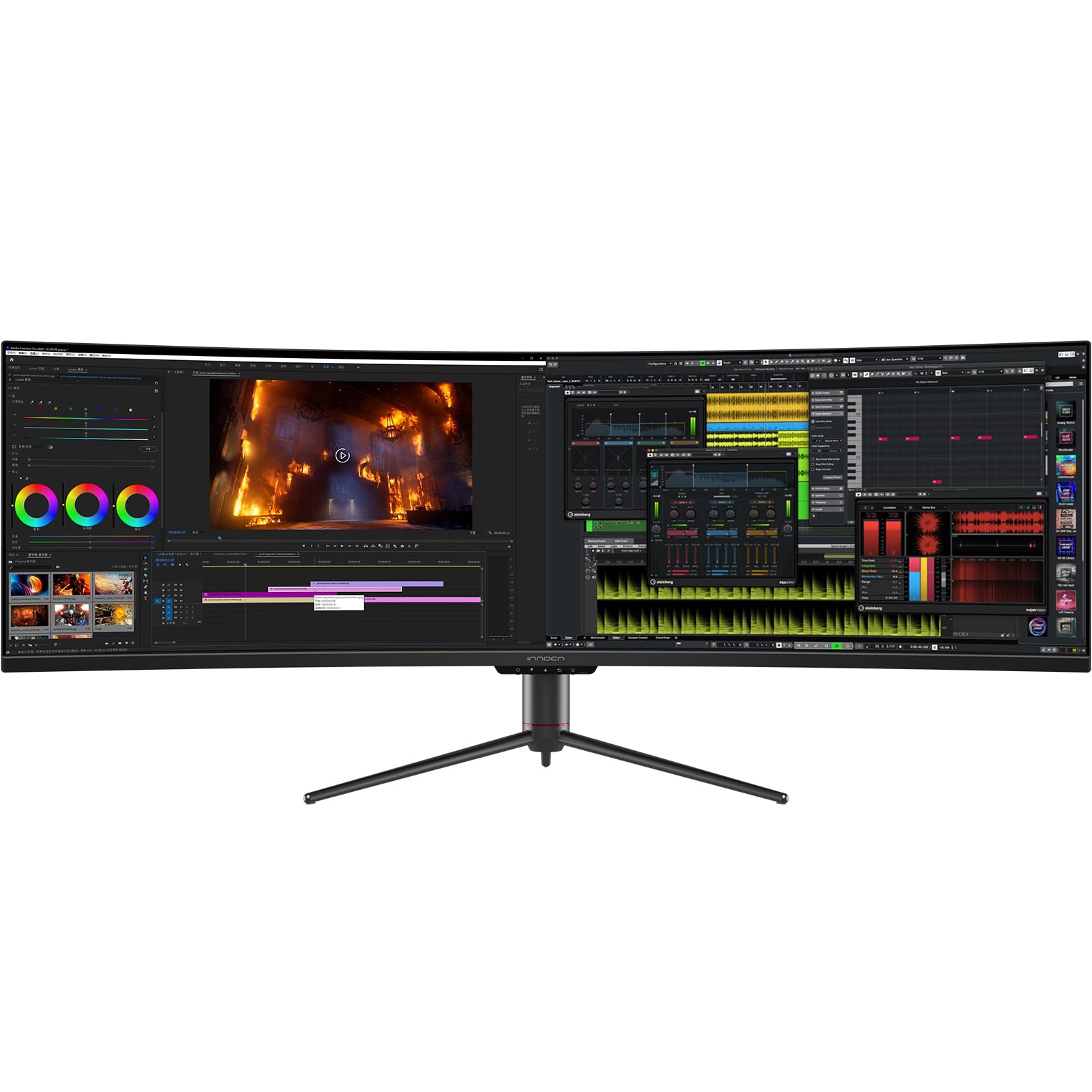INNOCN 49" Curved Monitor Ultrawide Gaming 5K2K 120Hz 32:9 R1800-49C1R | 5120 x 1440P, 99% sRGB, HDR400, USB C, DisplayPort, HDMI, Built-in Speakers, Height/Tilt Adjustable