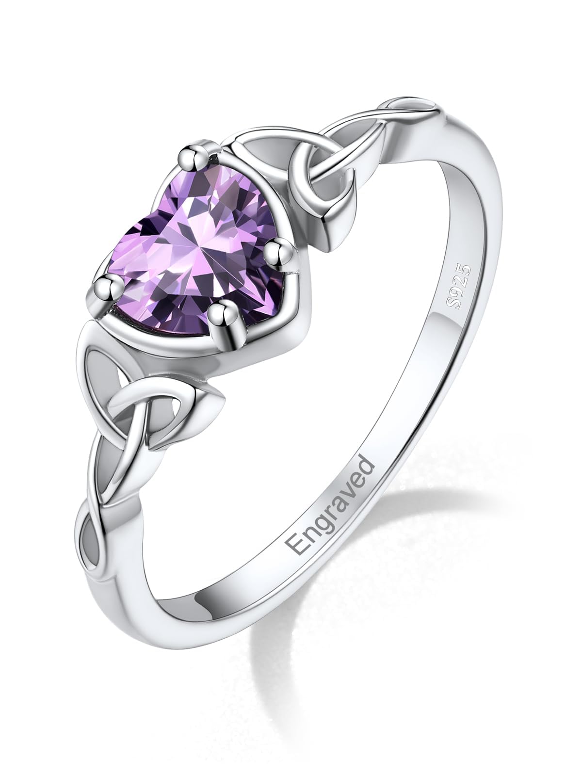 Custom4U Personalized Birthstone Rings for Women Promise Rings for Her | Sterling Silver Mothers Ring Customized Cubic Zirconia Wedding/Valentine's Day/Mother's Day Jewelry Gift for Mom Wife
