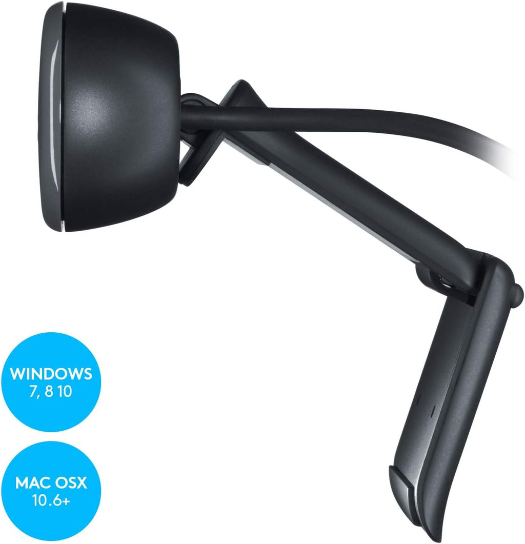 Logitech Brio 100 Full HD 1080p Webcam for Streaming and Meetings - White | 1080p with auto-light correction, built-in mic, privacy shutter, USB-A, compatible with Teams, Google Meet, Zoom and more