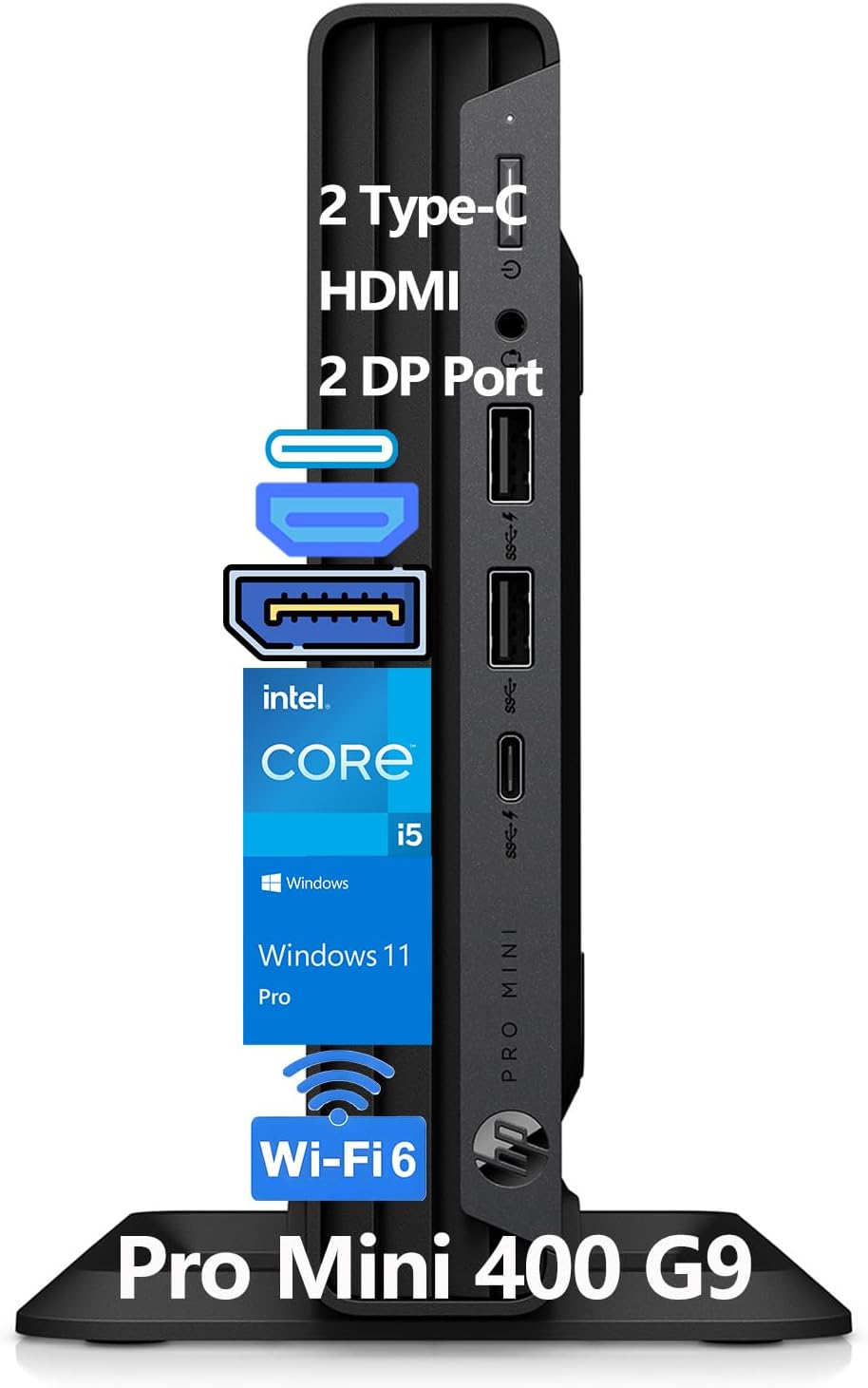 HP Pro Mini 400 G9 PC, i7-12700T, 32GB DDR5 RAM, 1TB SSD, Windows 11 Pro | Ultra-Compact Design Desktop Computer for Video Editing & Coding, Keyboard & Mouse Included, Windows 11 Pro
