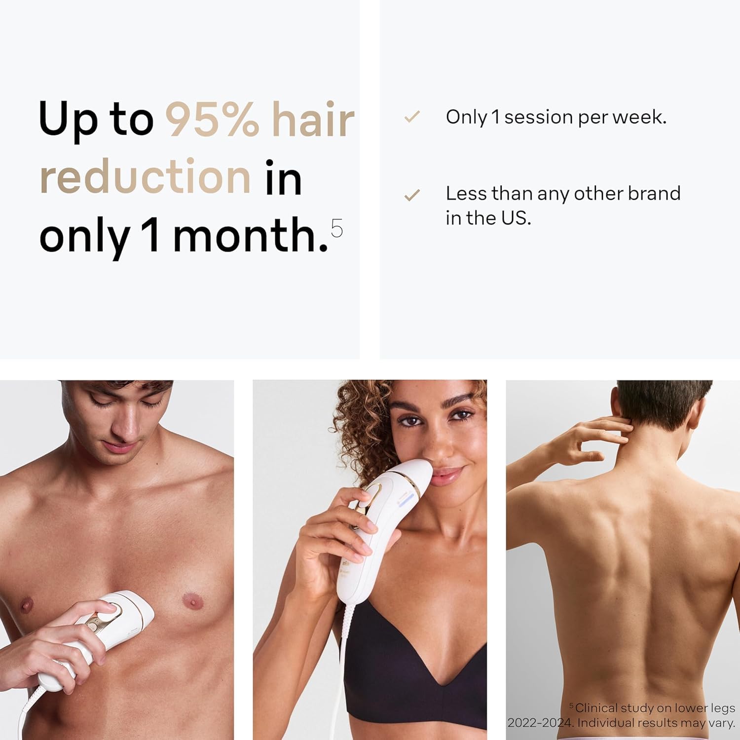 Braun IPL, Silk·Expert Pro 5, IPL Hair Removal for Women and Men, Permanent Laser Hair Reduction At-Home, 2 Heads, Pouch, IPL5137