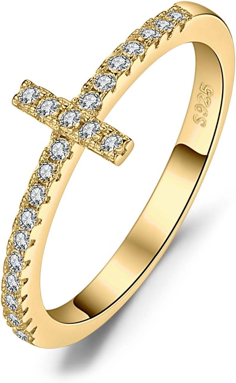 JewelryPalace 14k White Yellow Rose Gold Plated 925 Sterling Silver Rings for Women, Cubic Zirconia Promise Rings for Her, Stackable Wedding Bands Rings for Women Infinity Forever Love Knot Ring