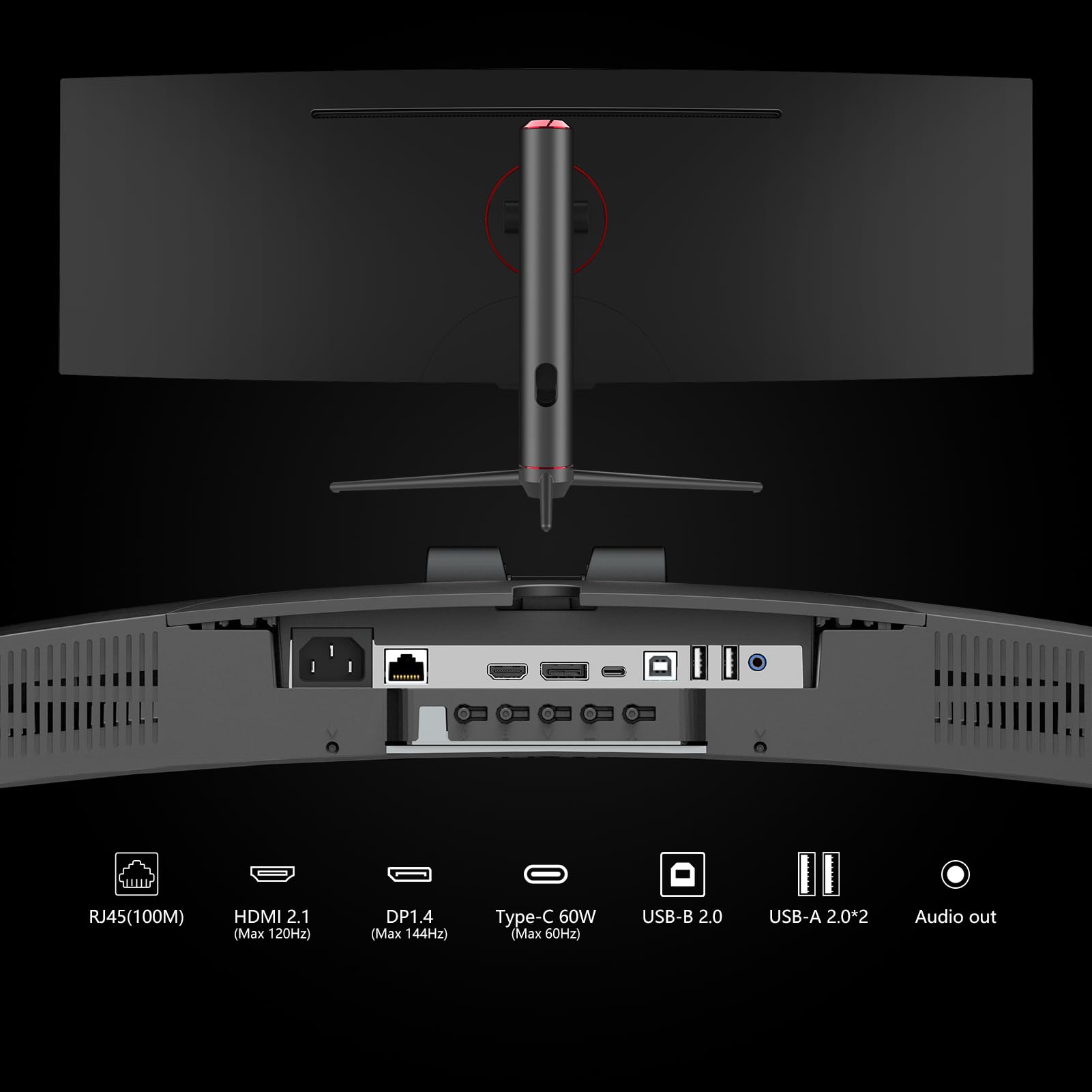 INNOCN 49" Curved Monitor Ultrawide Gaming 5K2K 120Hz 32:9 R1800-49C1R | 5120 x 1440P, 99% sRGB, HDR400, USB C, DisplayPort, HDMI, Built-in Speakers, Height/Tilt Adjustable
