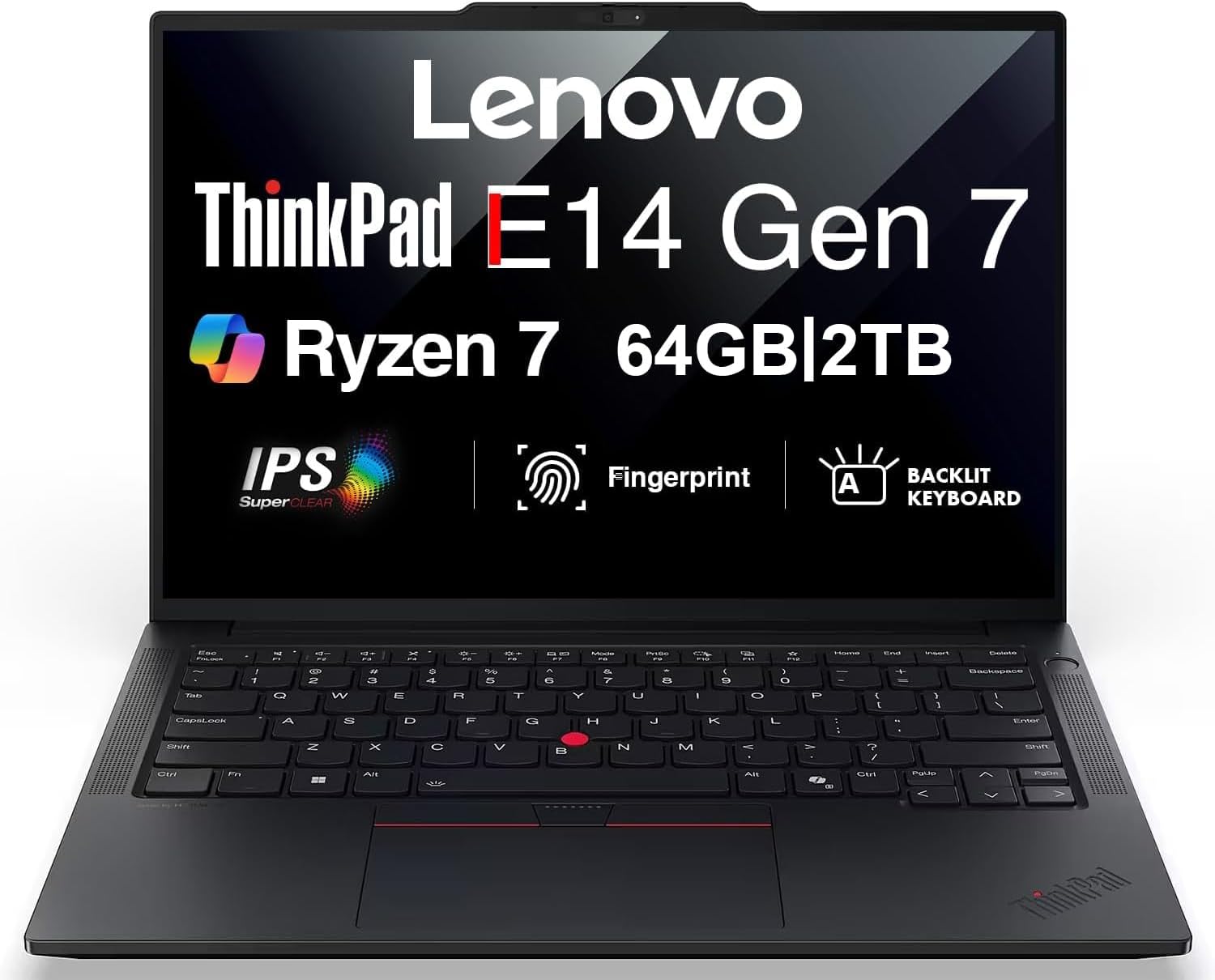 Lenovo 2026 ThinkPad E14 Gen 7 AI Copilot Business Laptop 14" FHD+ Display | AMD Ryzen 7 250, ME2 Customized 8GB/16GB/32GB/64GB DDR5 RAM, 512GB/1TB/2TB SSD, Backlit, FP, 5M RGB Webcam, TB4, Win 11 Pro