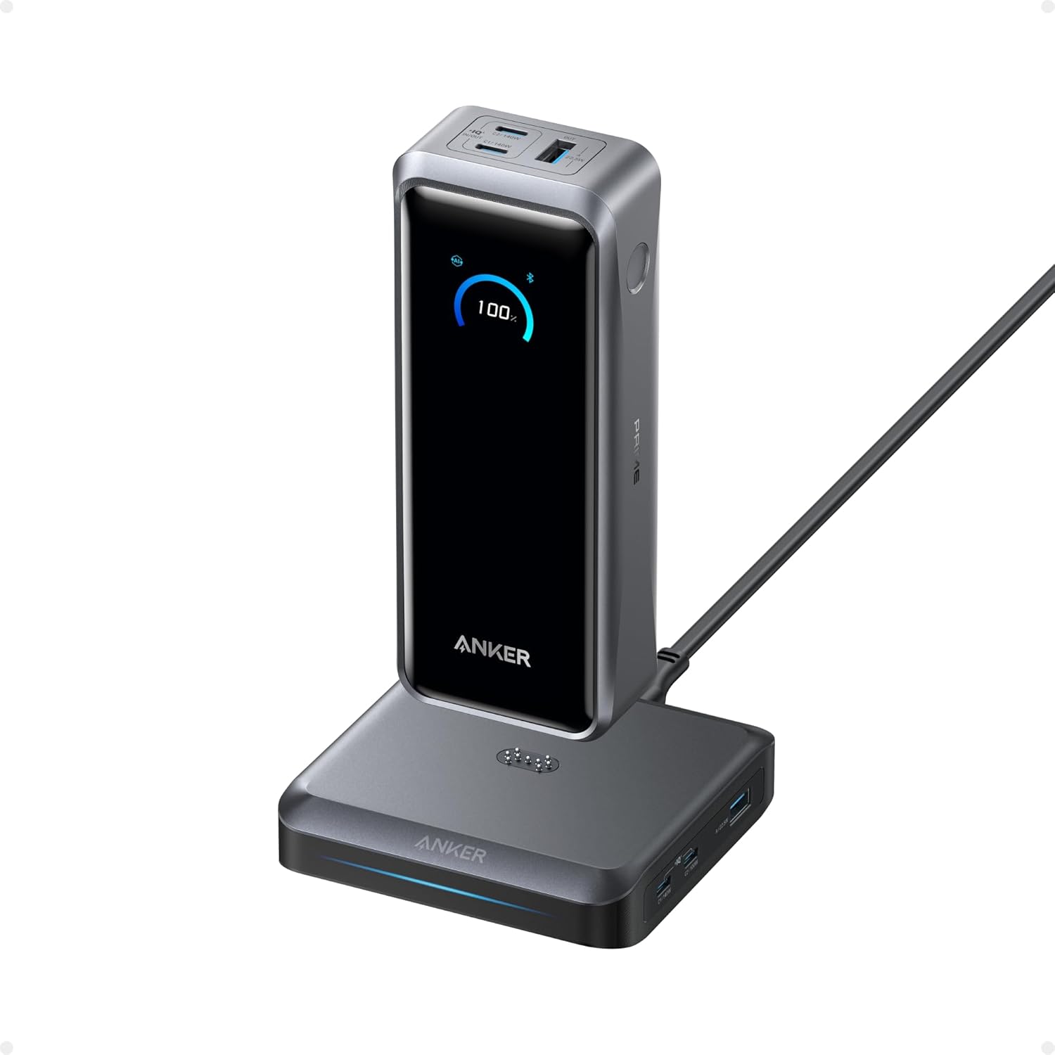 Anker Prime Power Bank, 26,250mAh 300W Fast Charging | 3-Port Portable Charger, Two-Way Charging, TSA-Approved, App Control, for MacBook, iPhone 17 / 16 Series (Base Not Included)