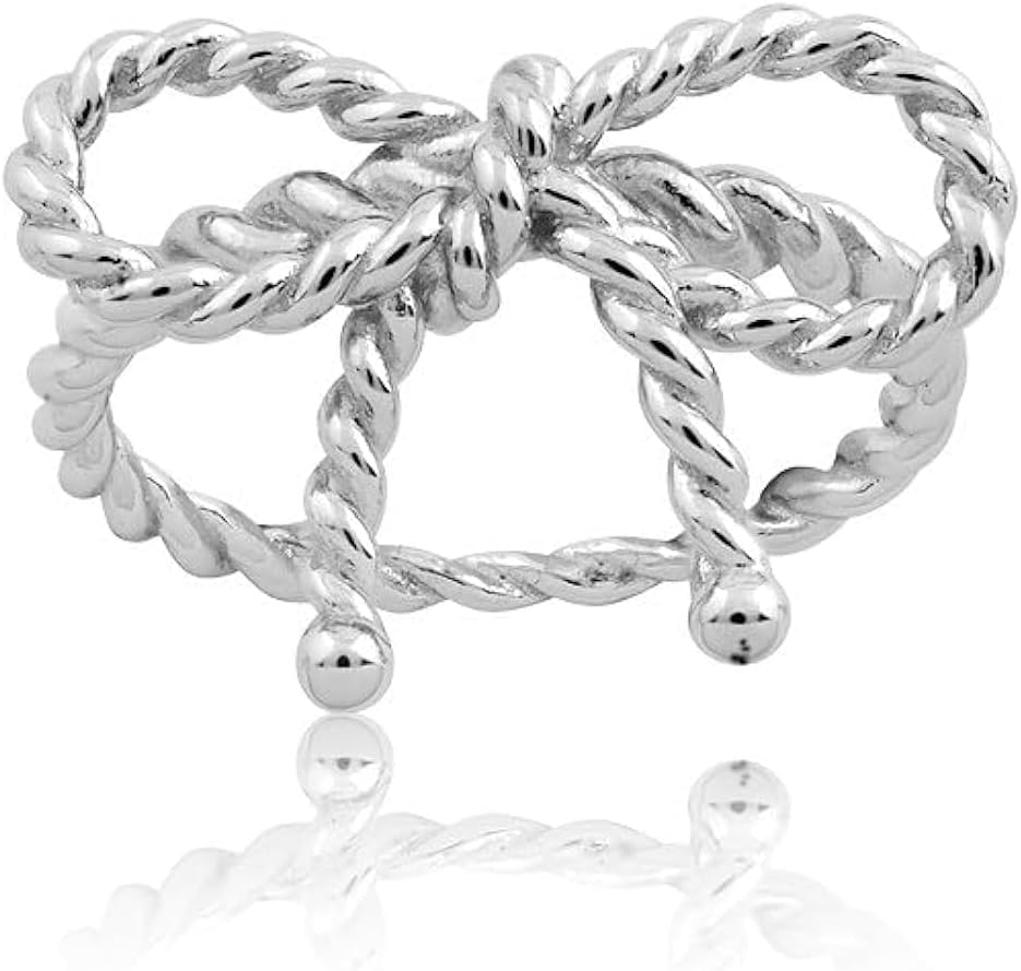 Bow Rings Infinity Rings for Women in Sterling Silver or 14k Gold - Fine Bow Jewelry Ribbon Ring - Valentines Day Bow Ring Gift for Her