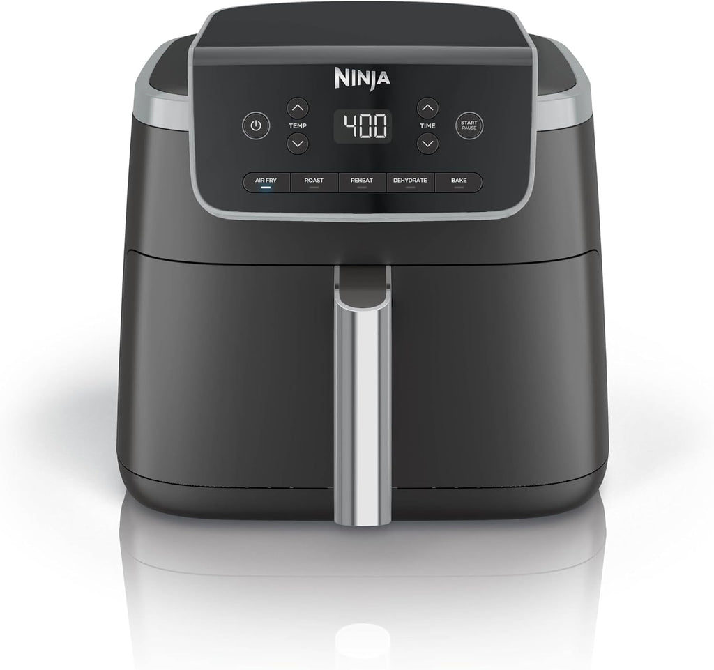 Ninja Air Fryer Pro, 5 Qt, 5-in-1, Grey, AF142 | Air fry, bake, roast, reheat, dehydrate, 1750W, 400F max, Fits 4 lbs fries, Dishwasher-safe