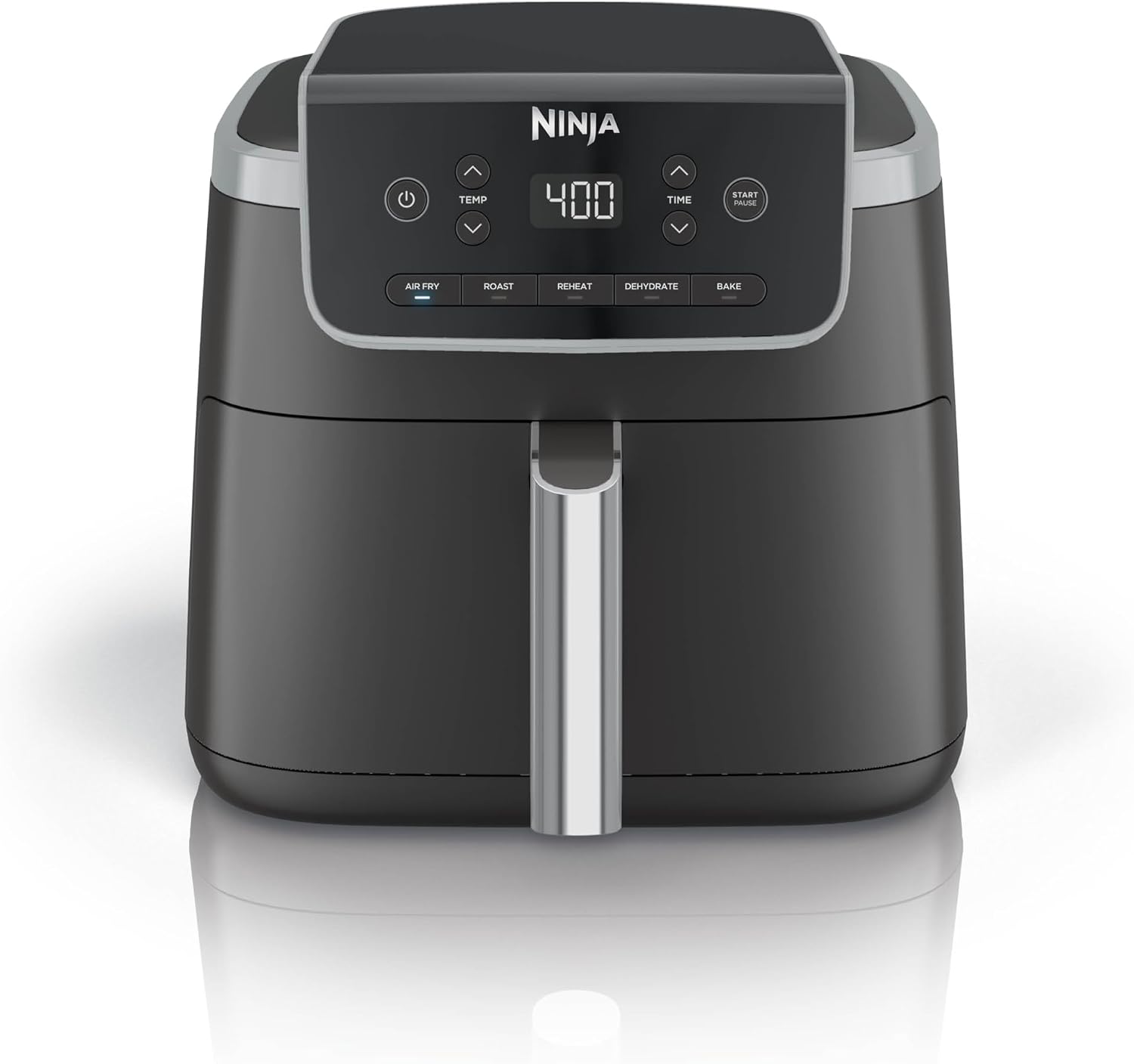 Ninja Air Fryer Pro, 5 Qt, 5-in-1, Grey, AF142 | Air fry, bake, roast, reheat, dehydrate, 1750W, 400F max, Fits 4 lbs fries, Dishwasher-safe