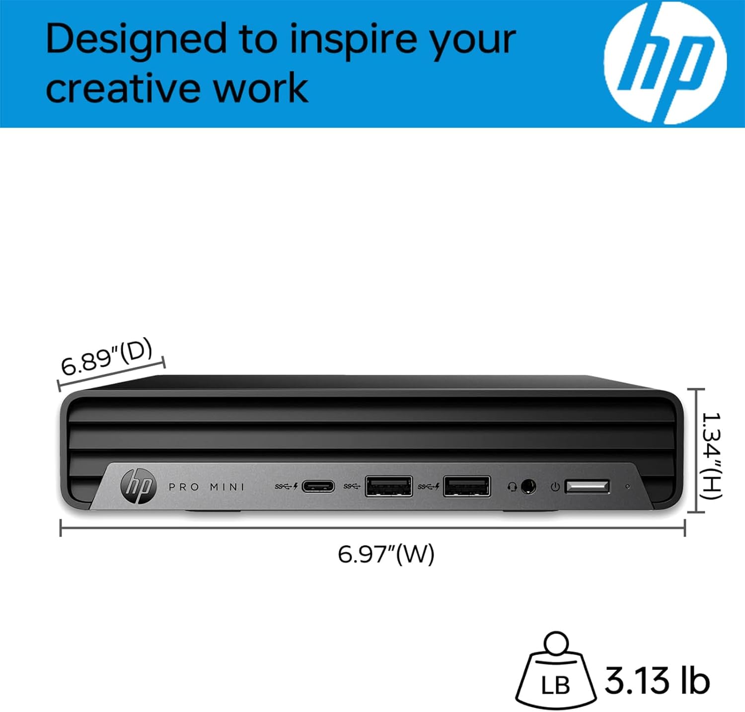 HP Pro Mini 400 G9 PC, i7-12700T, 32GB DDR5 RAM, 1TB SSD, Windows 11 Pro | Ultra-Compact Design Desktop Computer for Video Editing & Coding, Keyboard & Mouse Included, Windows 11 Pro