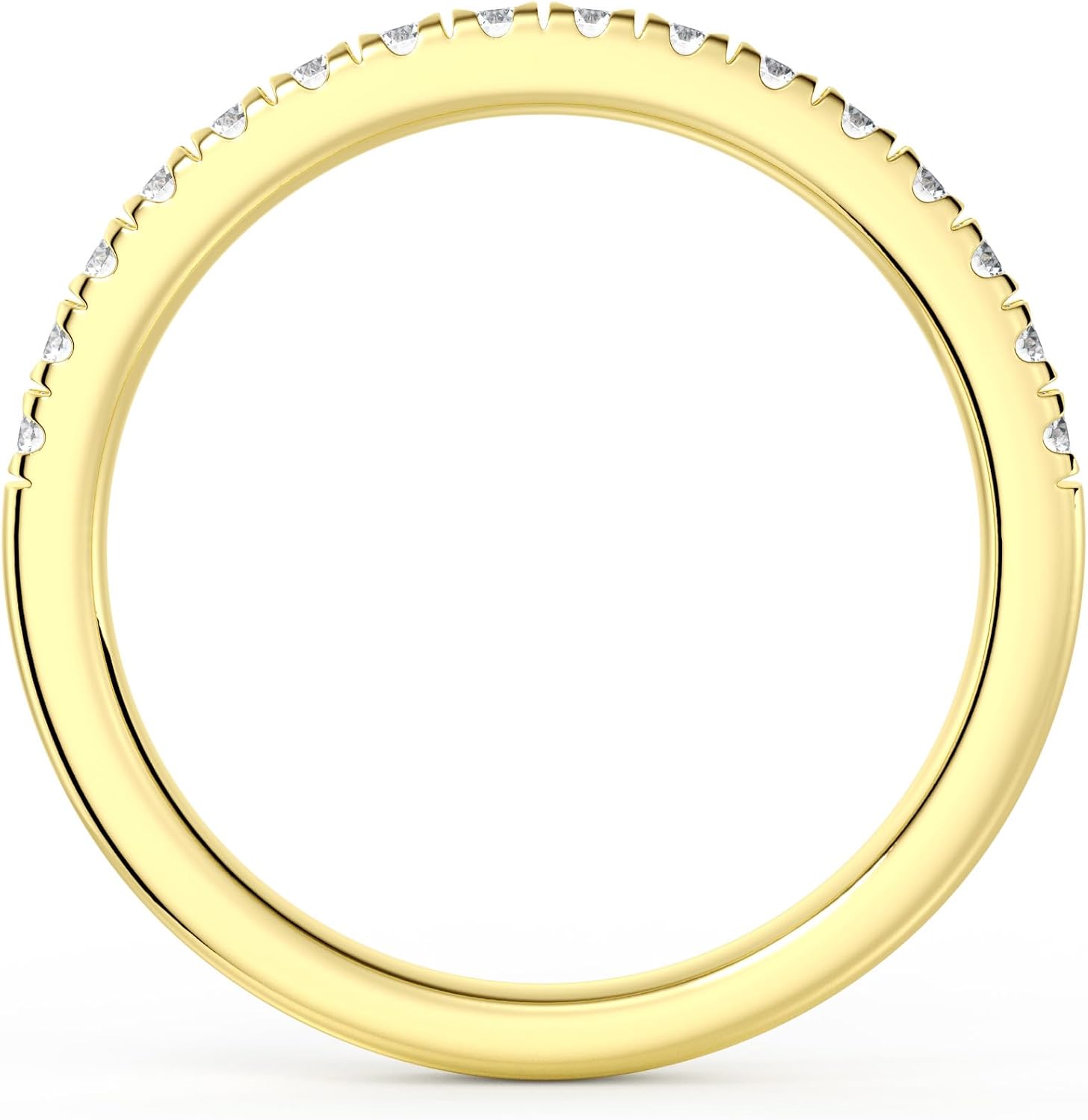 MSBLUE® 2.2MM Moissanite Wedding Eternity Ring | Rhodium Plated, Classic French Pave Band