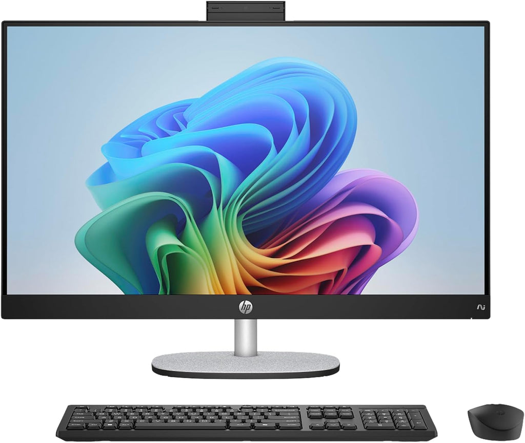 HP AI PC All-in-One Desktop 27" Touch IPS FHD Display, Intel Ultra 7-255U | ME2 Customized, 32GB/64GB DDR5,1TB/2TB SSD, FHD+IR Webcam, RJ-45, HDMI, Win 11 Pro) w/Wireless Keyboard & Mouse