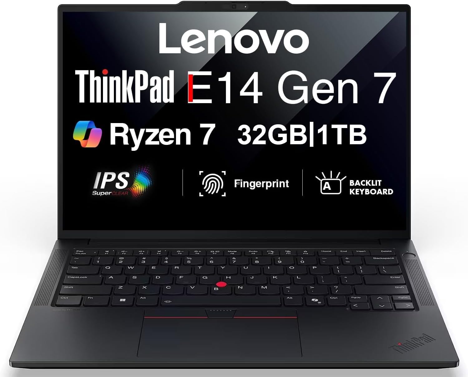 Lenovo 2026 ThinkPad E14 Gen 7 AI Copilot Business Laptop 14" FHD+ Display | AMD Ryzen 7 250, ME2 Customized 8GB/16GB/32GB/64GB DDR5 RAM, 512GB/1TB/2TB SSD, Backlit, FP, 5M RGB Webcam, TB4, Win 11 Pro