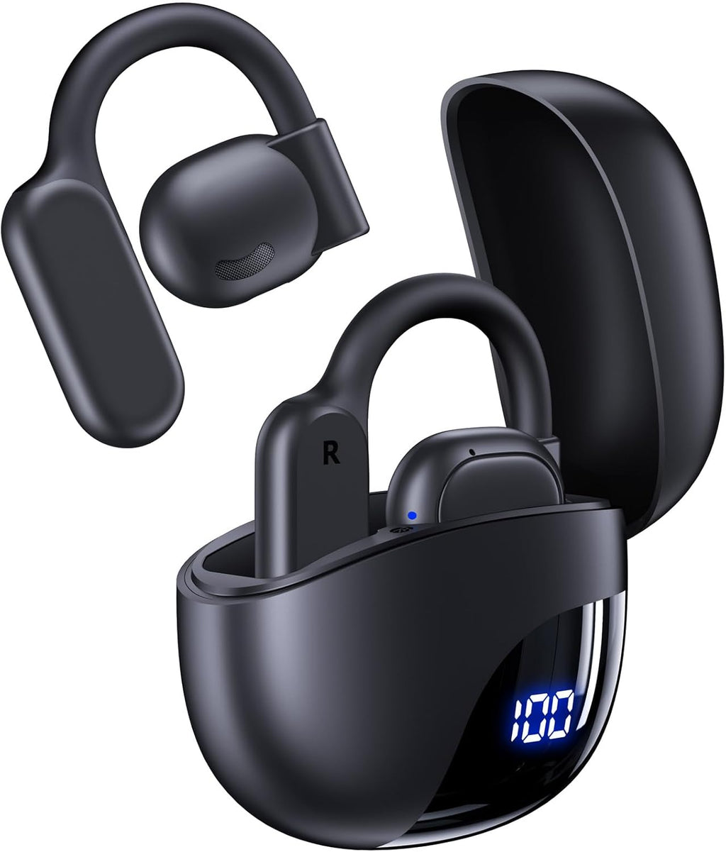 AI Translation Earbuds Real Time 164 Languages 80H Playtime Translator Ear Buds Audifonos Traductores Inglés Español Wireless Earphones Bluetooth AI Headphone for Travel Meeting Learning K08 Black