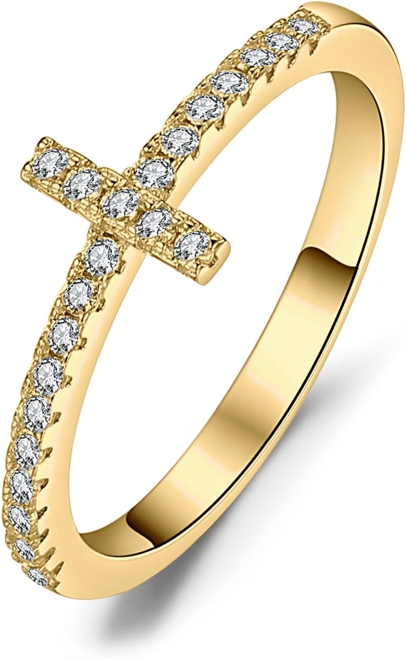 JewelryPalace 14k White Yellow Rose Gold Plated 925 Sterling Silver Rings for Women, Cubic Zirconia Promise Rings for Her, Stackable Wedding Bands Rings for Women Infinity Forever Love Knot Ring