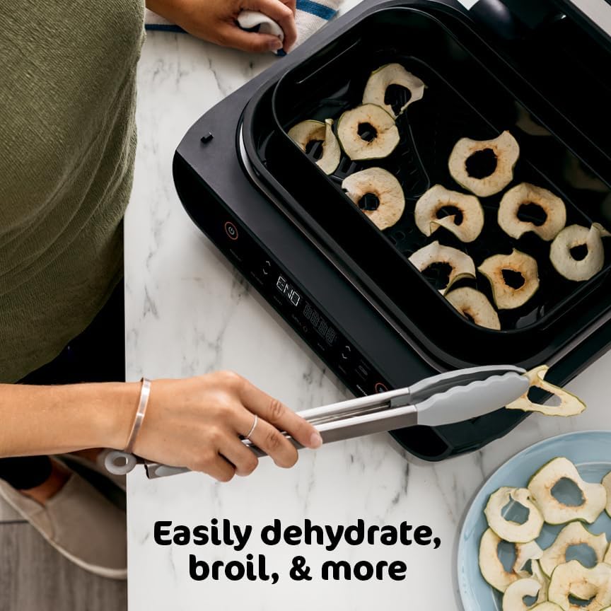 Ninja® Foodi® Smart XL 6-in-1 Indoor Grill & Air Fryer, Black/Silver, FG551 | Smart Cook System with built-in thermometer, XL capacity, perfect doneness, rare to well done. 6-in-1: Grill, Air Fry & more.