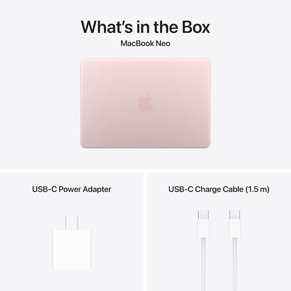 Apple 2026 MacBook Neo 13-inch Laptop with A18 Pro chip: Built for AI and Apple Intelligence, Liquid Retina Display, 8GB Unified Memory, 256GB SSD Storage, 1080p FaceTime HD Camera; Blush