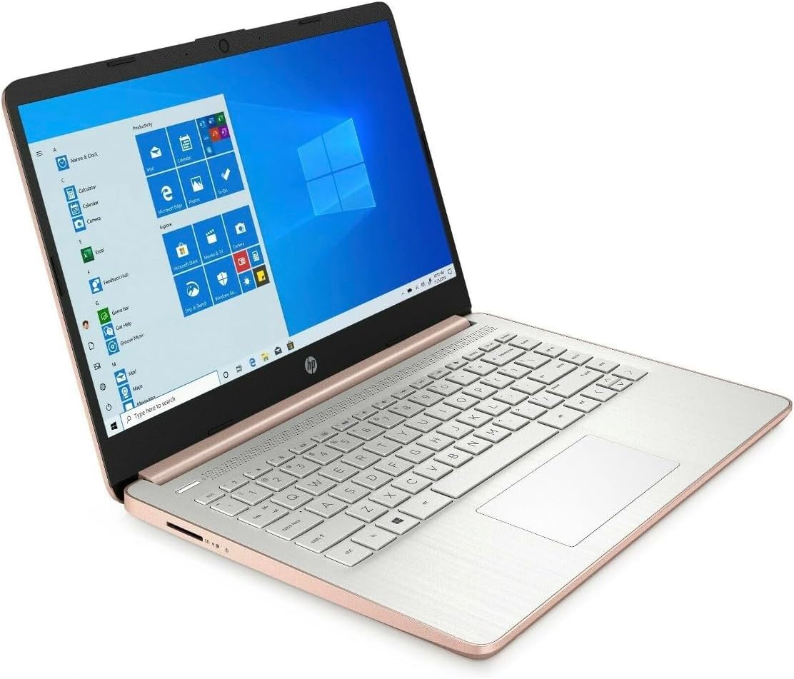 HP Rose Gold Ultrabook 14" HD Micro-Edge Anti-Glare Display, Intel N4500 | ME2 Customized 4GB, 8GB, 16GB, 32GB DDR4 RAM, 64GB, 256GB, 512GB, 1TB SSD, WiFi 6, Bluetooth 5.2, Webcam, Win 11 Pro