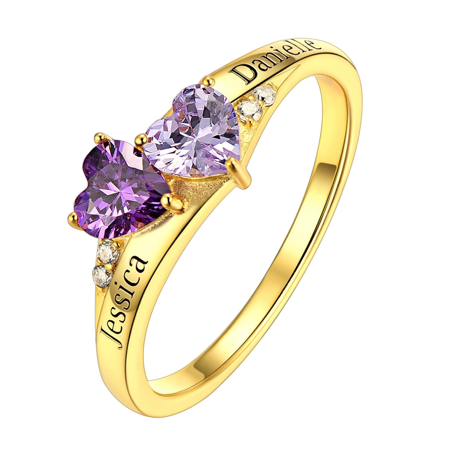 Custom4U Personalized Birthstone Rings for Women Promise Rings for Her | Sterling Silver Mothers Ring Customized Cubic Zirconia Wedding/Valentine's Day/Mother's Day Jewelry Gift for Mom Wife