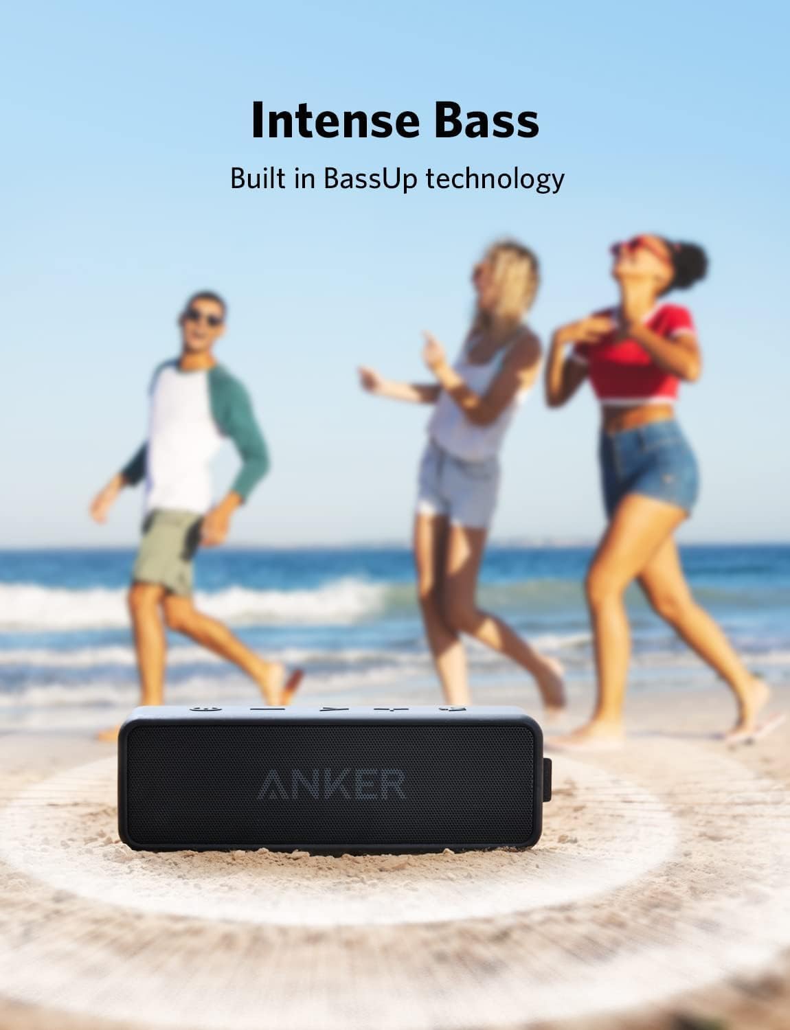 Anker soundcore 2 Portable Bluetooth Speaker, Stereo Sound, IPX7 | BassUp, 24H Playtime, Bluetooth 5, Wireless Speaker for Home, Outdoors, Travel