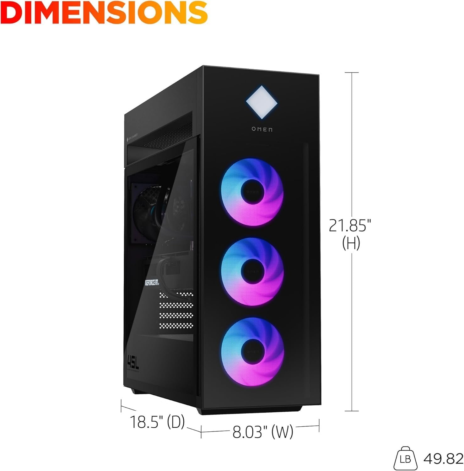 HP. OMEN 45L GT22 Gaming Desktop PC- Intel Core Ultra 9 285K up to 5.7 GHz Processor, 64GB DDR5 RAM, 2TB NVMe SSD, NVIDIA GeForce RTX 5070, Liquid Cooling, RGB Lighting, AI Copilot, Windows 11 Pro