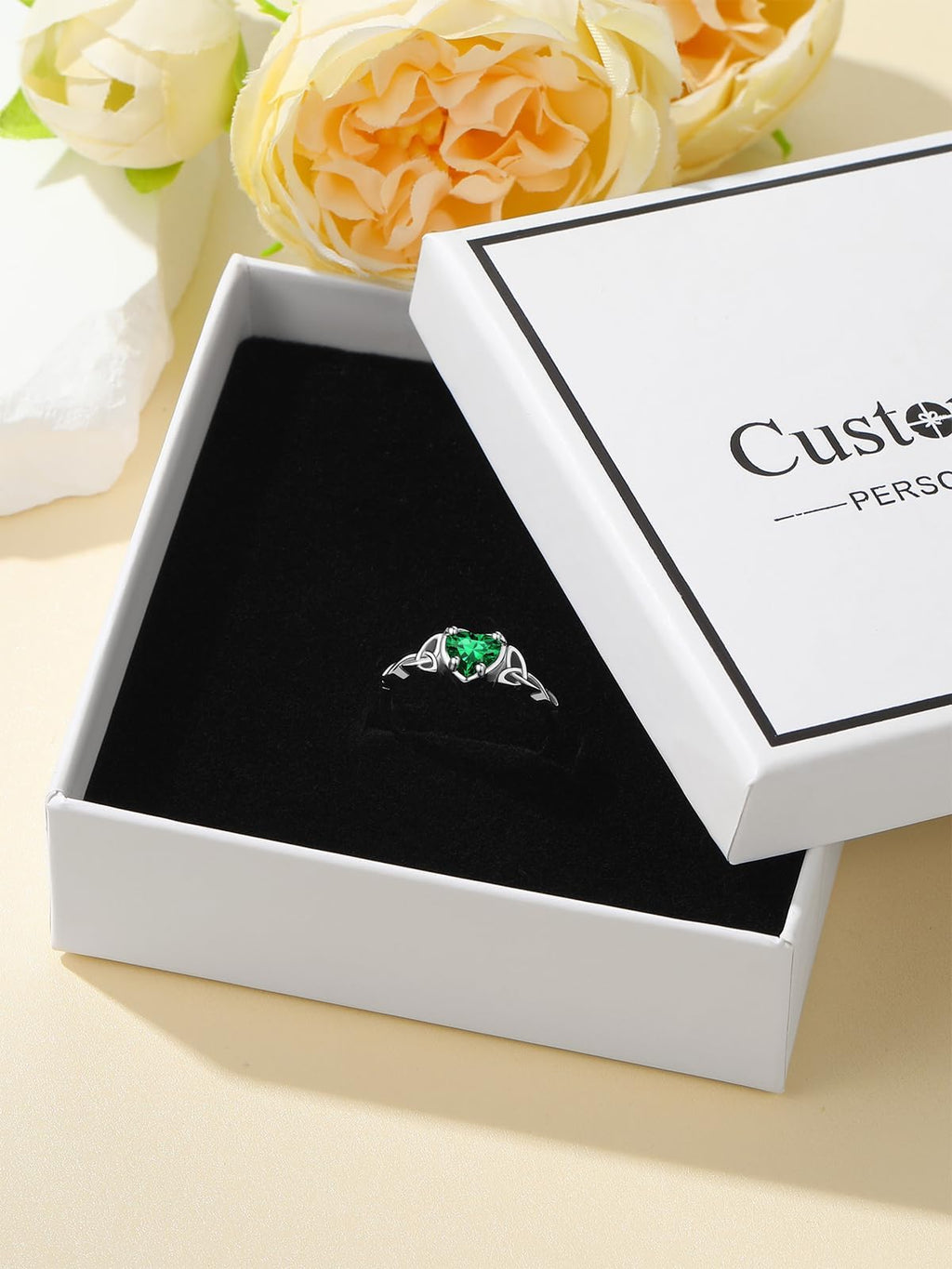 Custom4U Personalized Birthstone Rings for Women Promise Rings for Her | Sterling Silver Mothers Ring Customized Cubic Zirconia Wedding/Valentine's Day/Mother's Day Jewelry Gift for Mom Wife