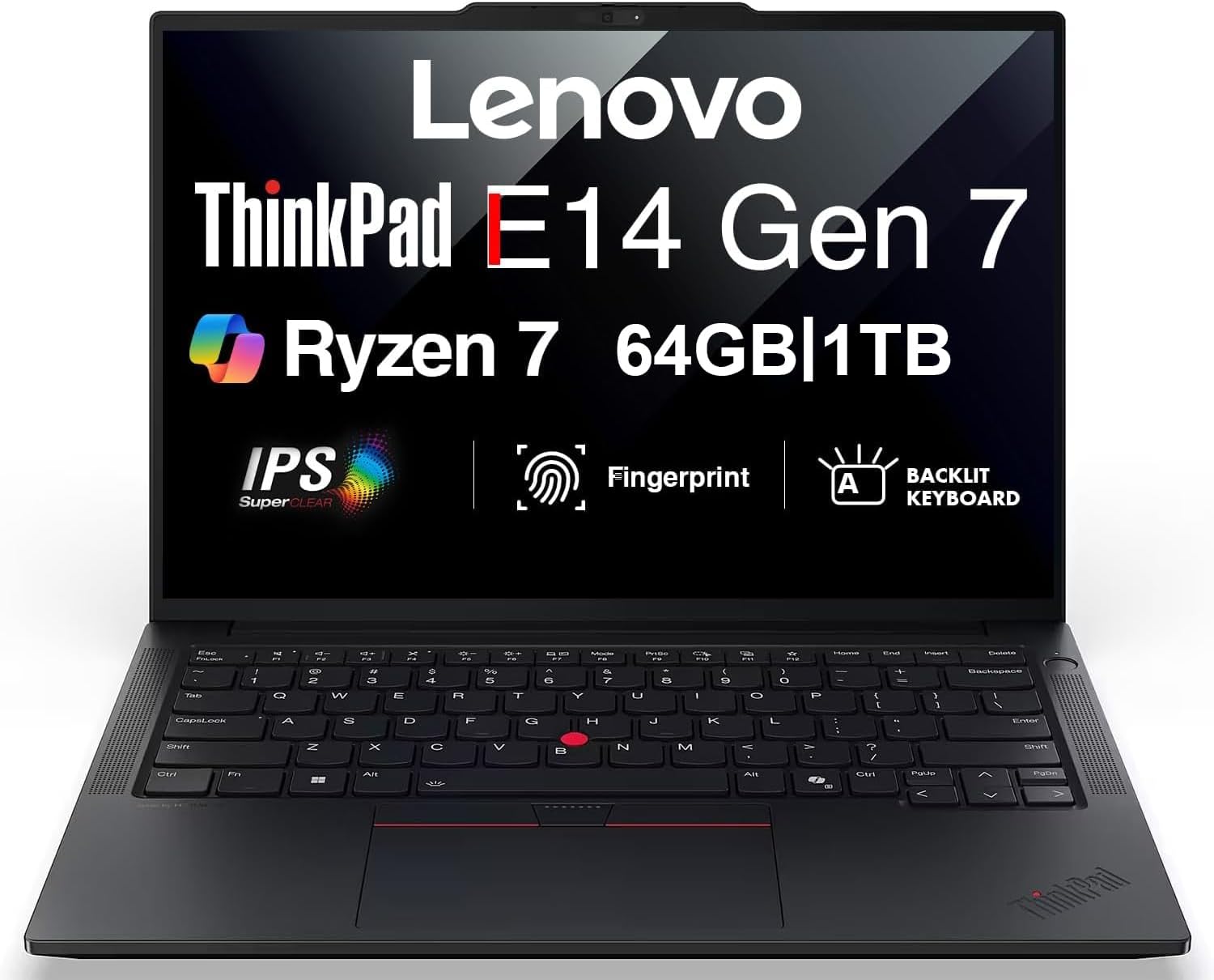 Lenovo 2026 ThinkPad E14 Gen 7 AI Copilot Business Laptop 14" FHD+ Display | AMD Ryzen 7 250, ME2 Customized 8GB/16GB/32GB/64GB DDR5 RAM, 512GB/1TB/2TB SSD, Backlit, FP, 5M RGB Webcam, TB4, Win 11 Pro