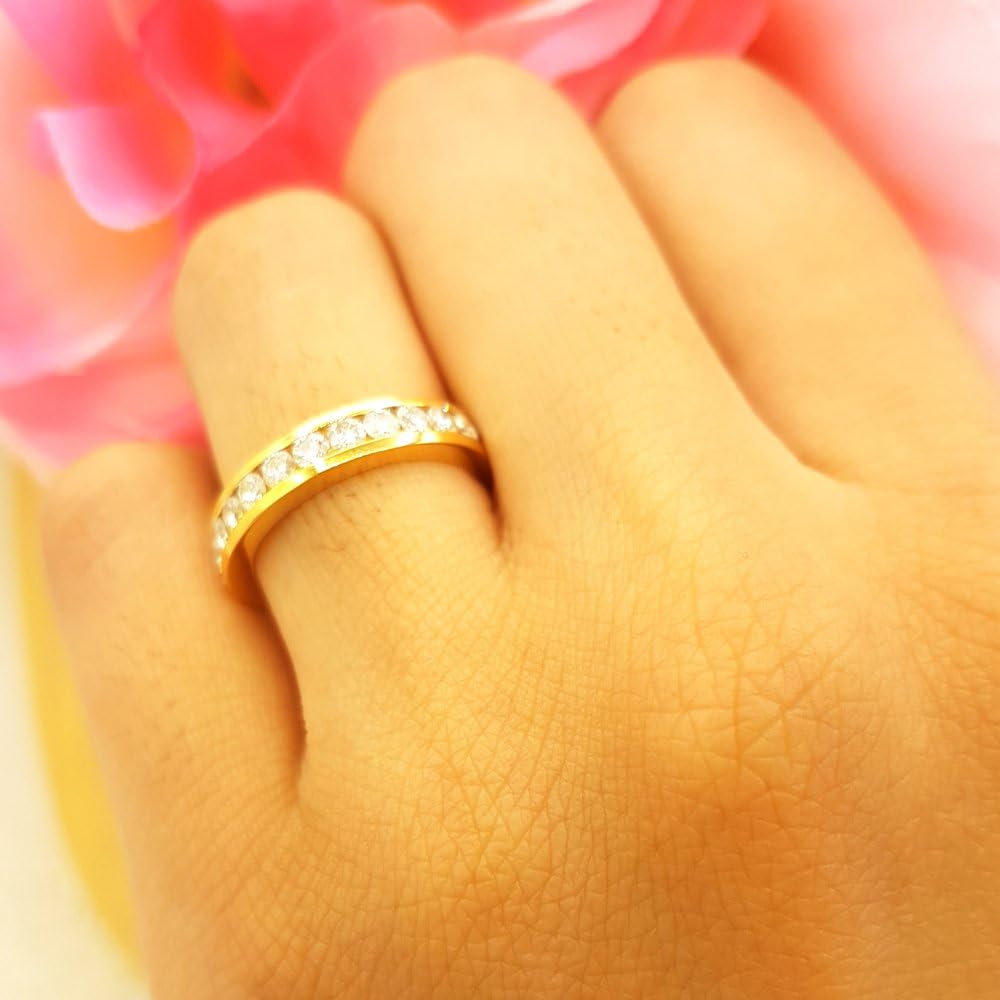 Dazzlingrock Women Eternity Wedding Anniversary Band | 1.40 Ctw | Round White Natural Diamond | 14K Real Solid Gold