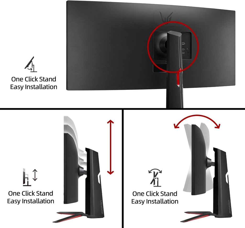LG 34 Inch UltraWide Monitor, WQHD (3440x1440) Curved Display, 100Hz, sRGB 99%, HDR10, Dynamic Action Sync, Black Stabilizer, PBP, Dual Controller,Auto Input Switch, 1 x DisplayPort, 2 x HDMI, Black
