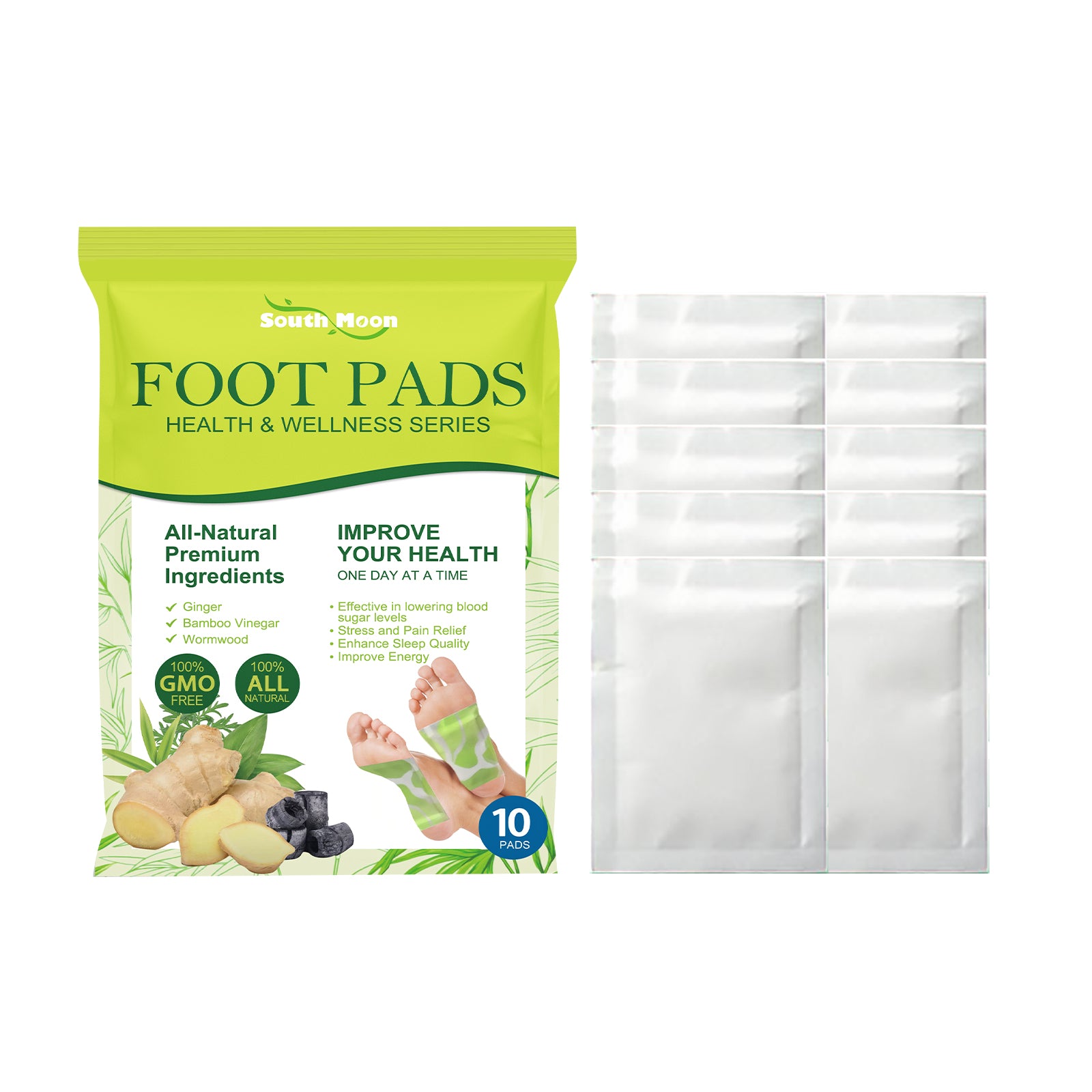 Foot Pads, Foot Massage Ginger Removing Moisture And Cold Body Health Care Foot Pad