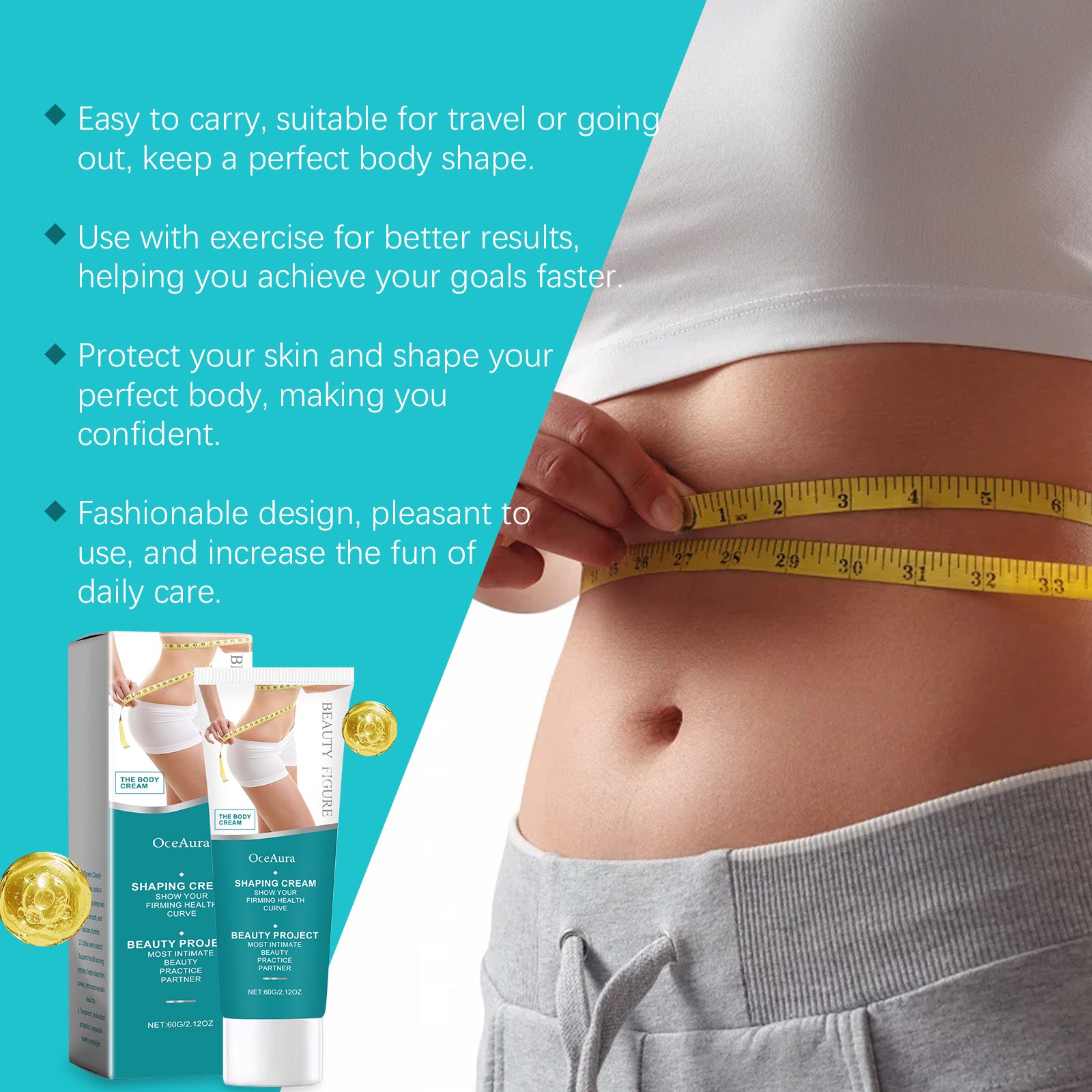 OceAura Coffee Care Cream Gently Pamper Skin, Moisturize Smooth And Soft Body Line With Cream