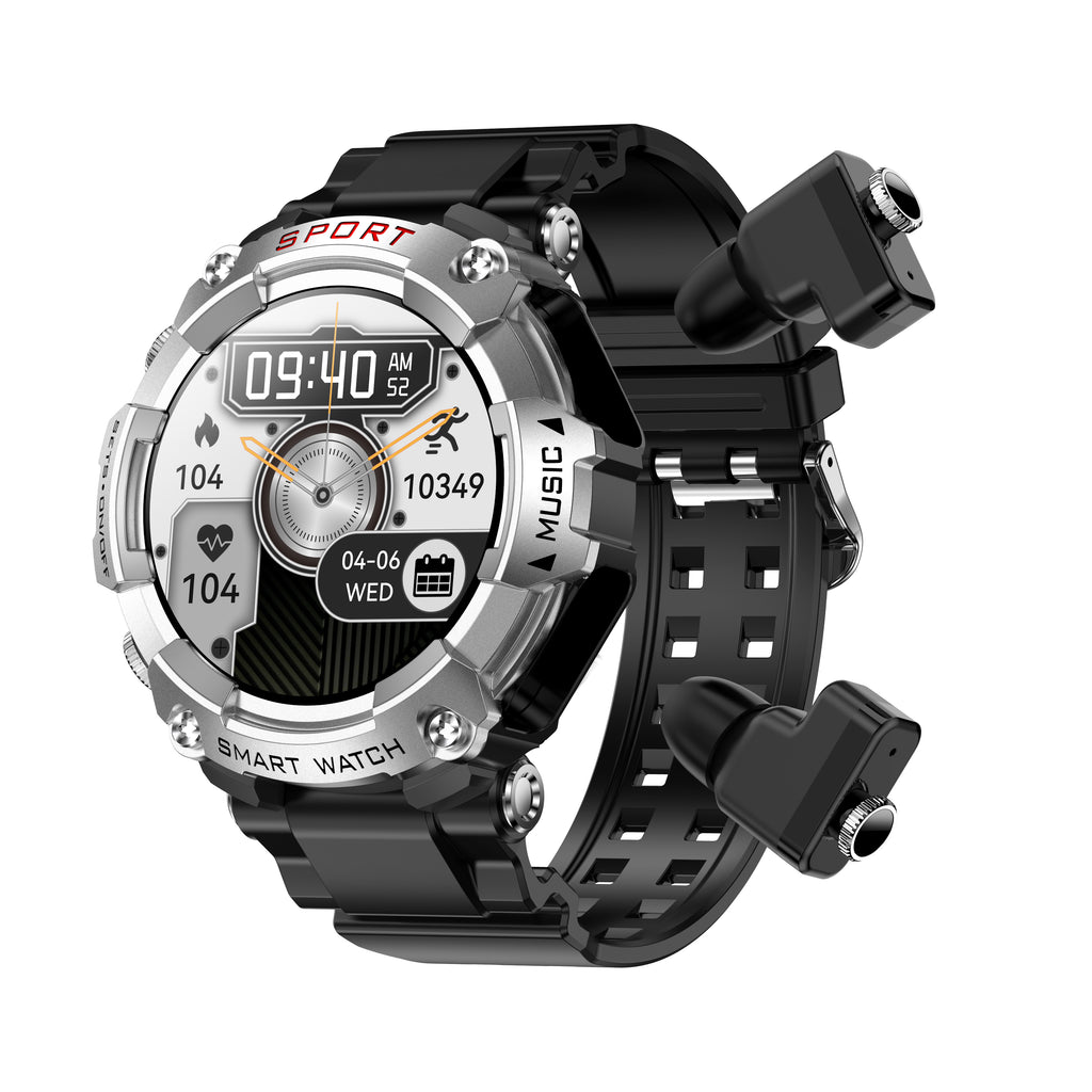 T96 Smart Watch TWS 2 in 1 Bluetooth HD Call Recording Local Playback Health Monitoring