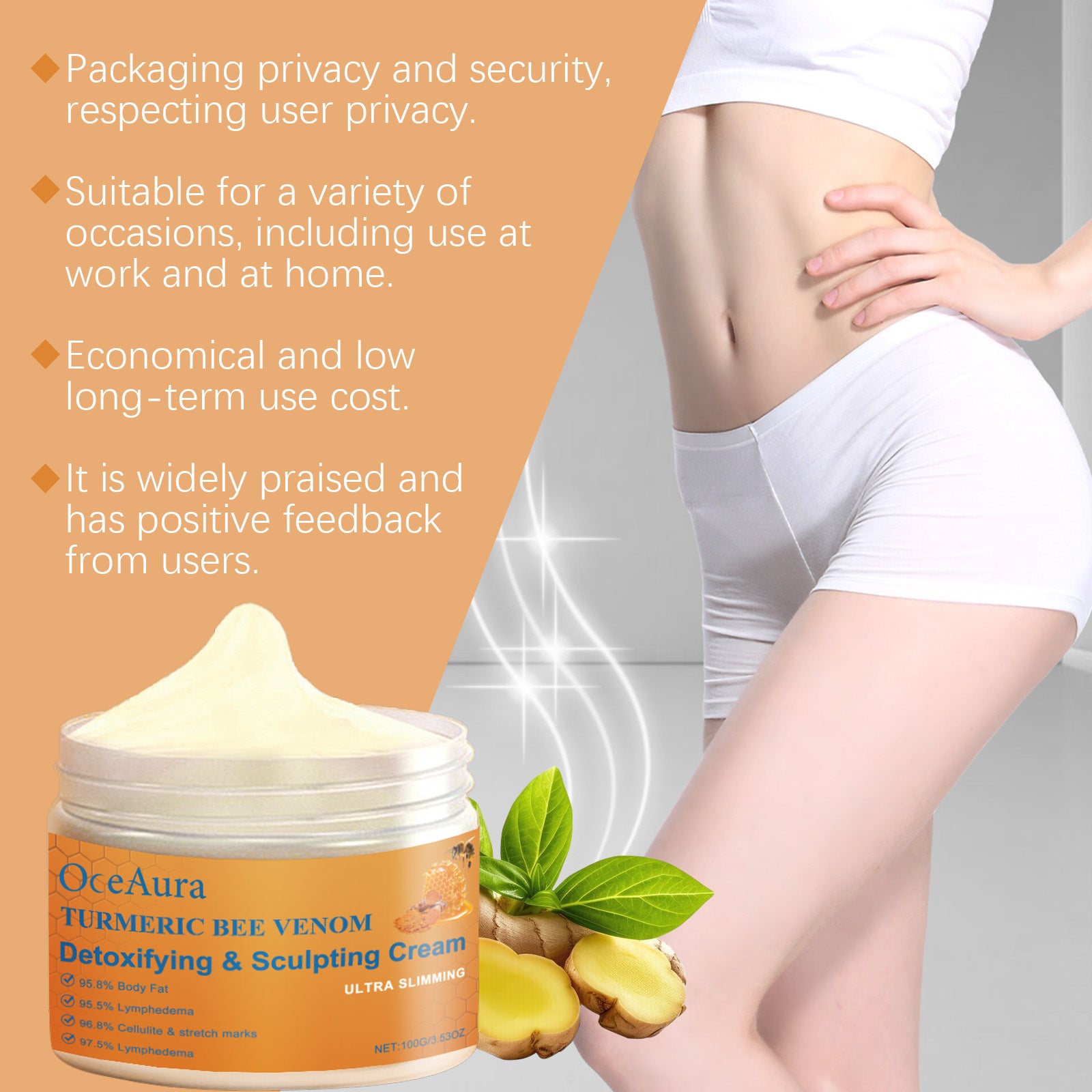 OceAura Body Massage Cream Gentle Ingredients Nourish The Body Skin With Elegant Light Comfort Apply Massage Cream