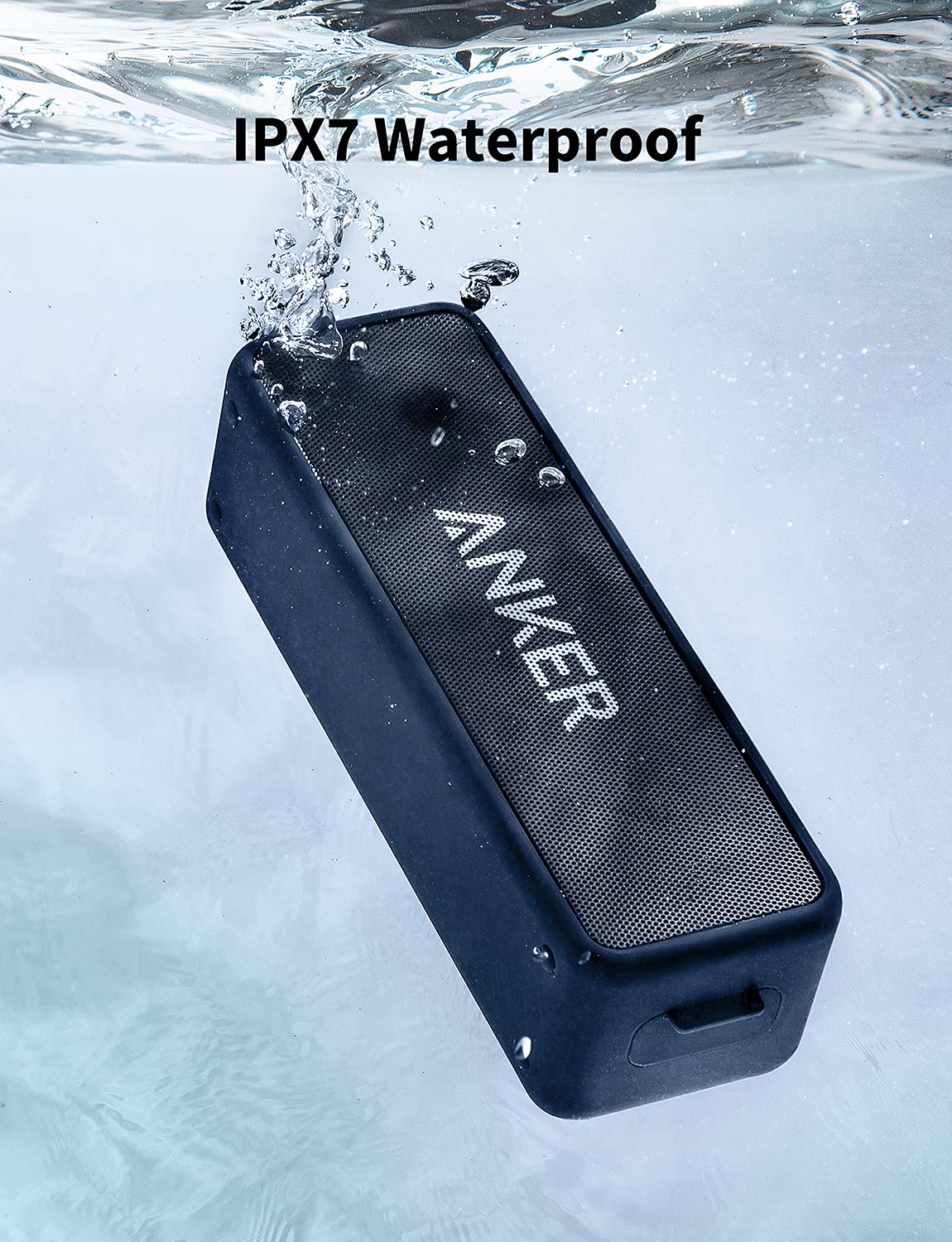 Anker soundcore 2 Portable Bluetooth Speaker, Stereo Sound, IPX7 | BassUp, 24H Playtime, Bluetooth 5, Wireless Speaker for Home, Outdoors, Travel