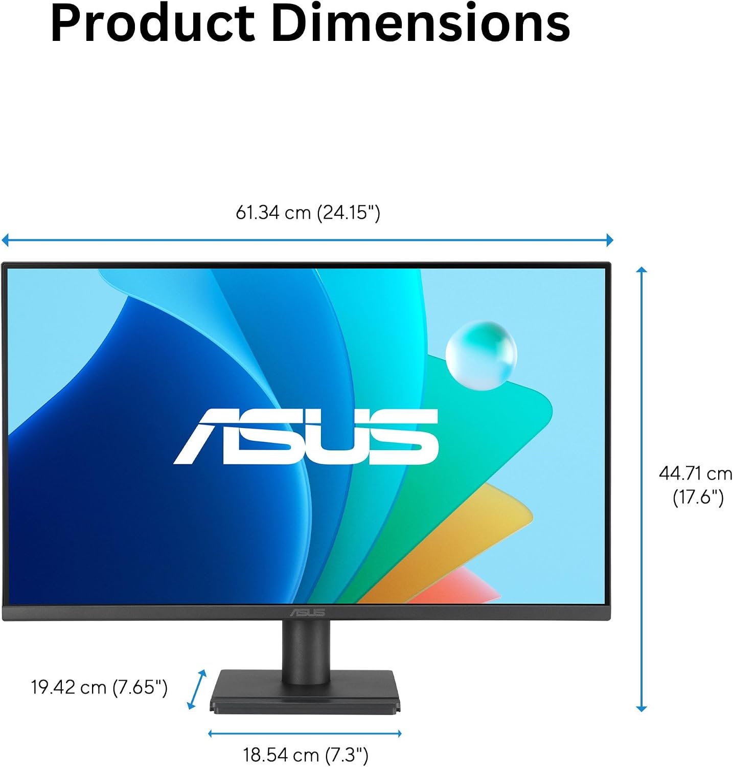 ASUS 27" Computer Monitor (VA279QG) - Full HD, IPS, 120Hz, 1ms MPRT, Adaptive-Sync, Eye Care, Low Blue Light, Flicker Free, HDMI, DisplayPort, VGA, Speakers, VESA Mountable, 99% sRGB, 3yr Warranty