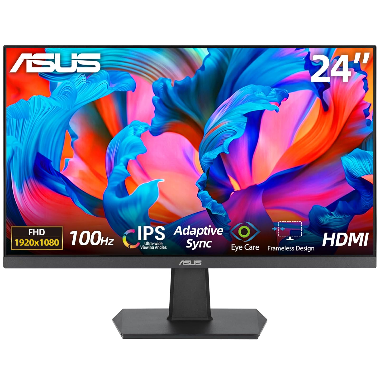 ASUS TUF 24" Gaming Monitor, FHD 1080p, Fast IPS, 240Hz, 0.3ms, AMD FreeSync Premium, G-SYNC Compatible, 99% sRGB, ELMB Sync, Eye Care, DisplayPort, HDMI, VESA Mount, Tilt Adjustment, Black