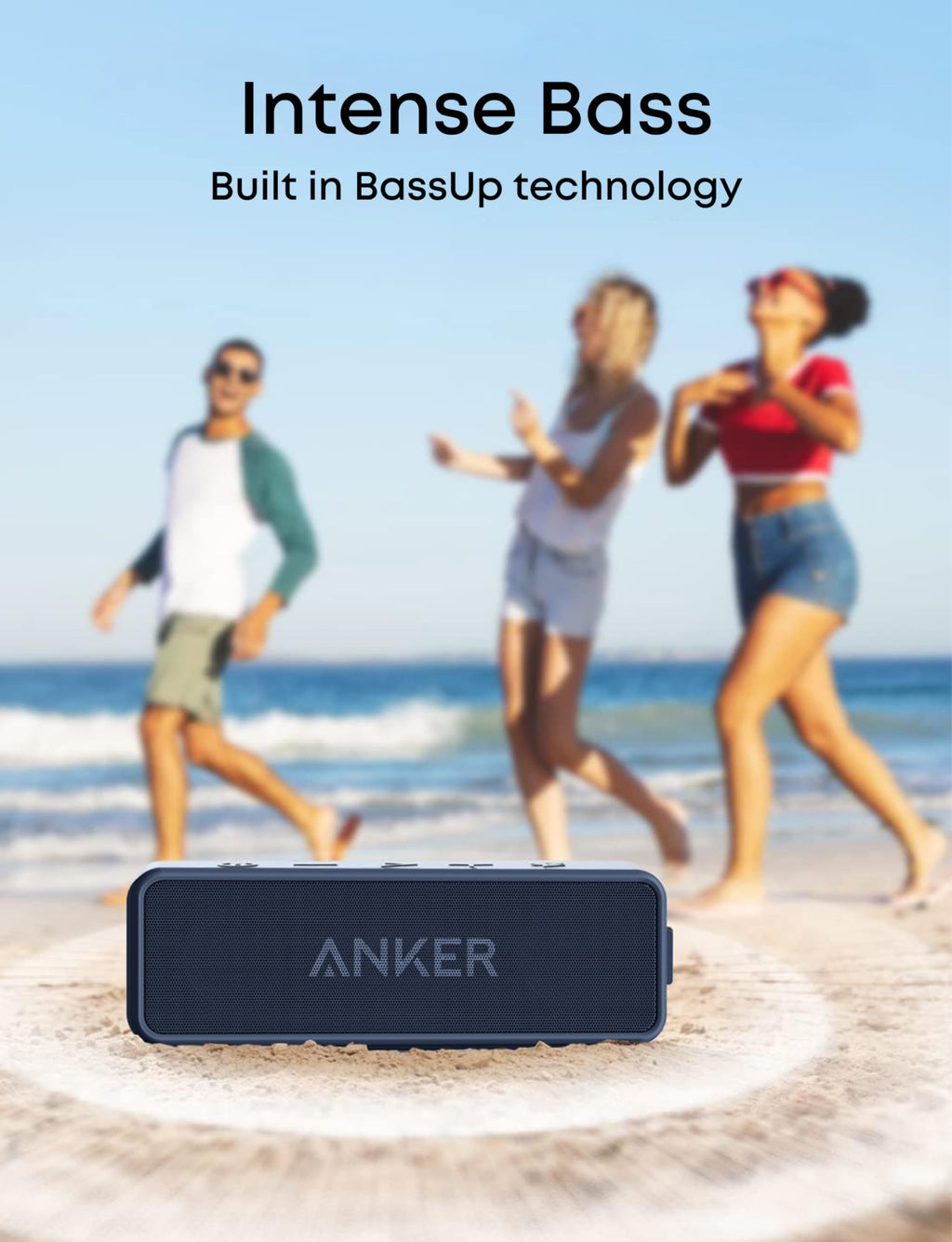 Anker soundcore 2 Portable Bluetooth Speaker, Stereo Sound, IPX7 | BassUp, 24H Playtime, Bluetooth 5, Wireless Speaker for Home, Outdoors, Travel