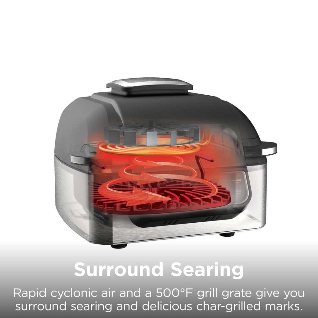 Ninja® Foodi® Smart XL 6-in-1 Indoor Grill & Air Fryer, Black/Silver, FG551 | Smart Cook System with built-in thermometer, XL capacity, perfect doneness, rare to well done. 6-in-1: Grill, Air Fry & more.