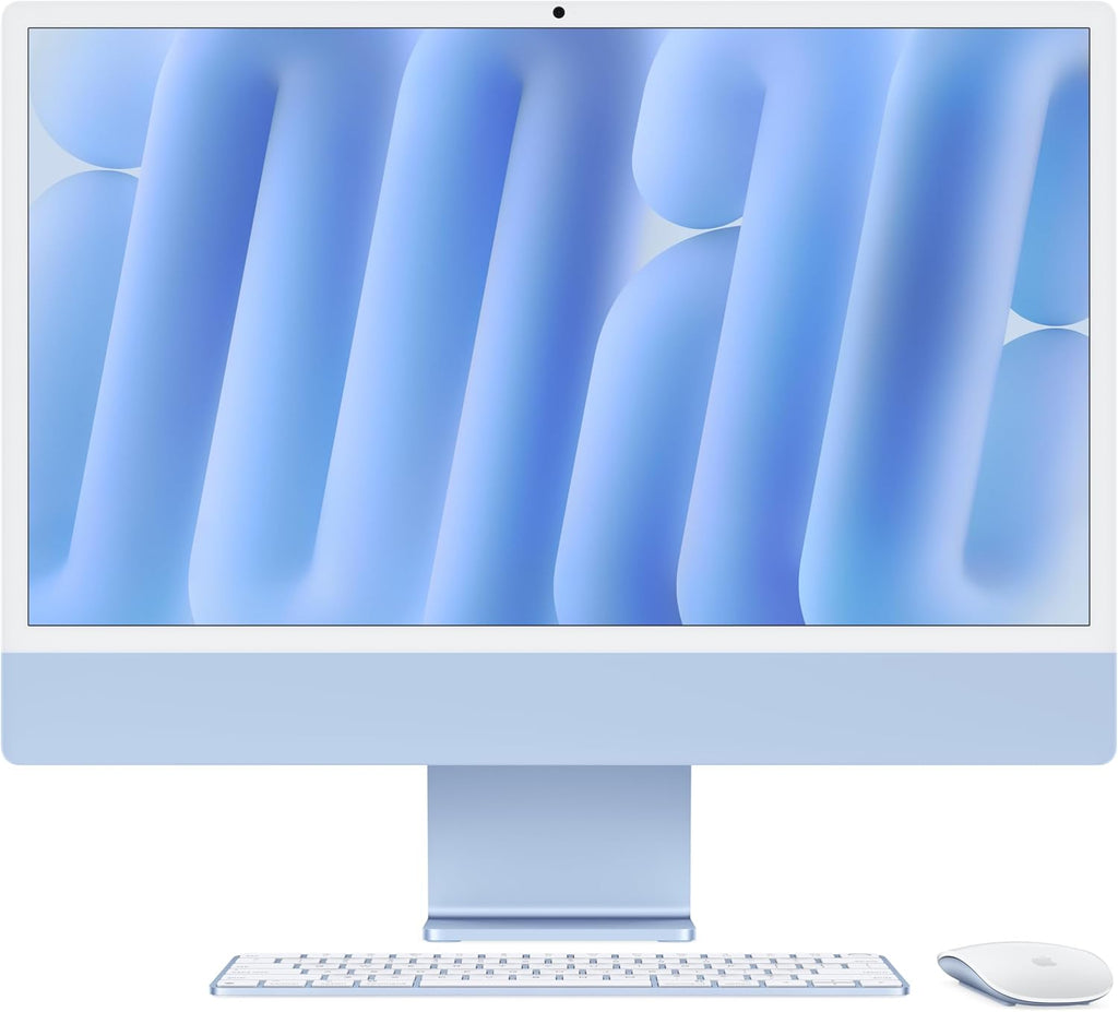 Apple 2024 iMac All-in-One Desktop Computer with M4 chip with 10-core CPU, 10-core GPU: Built for Apple Intelligence, 16GB Unified Memory, 256GB SSD Storage; Blue with AppleCare+ (3 Years)