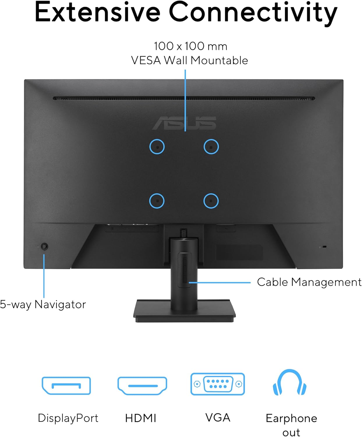ASUS 27" Computer Monitor (VA279QG) - Full HD, IPS, 120Hz, 1ms MPRT, Adaptive-Sync, Eye Care, Low Blue Light, Flicker Free, HDMI, DisplayPort, VGA, Speakers, VESA Mountable, 99% sRGB, 3yr Warranty