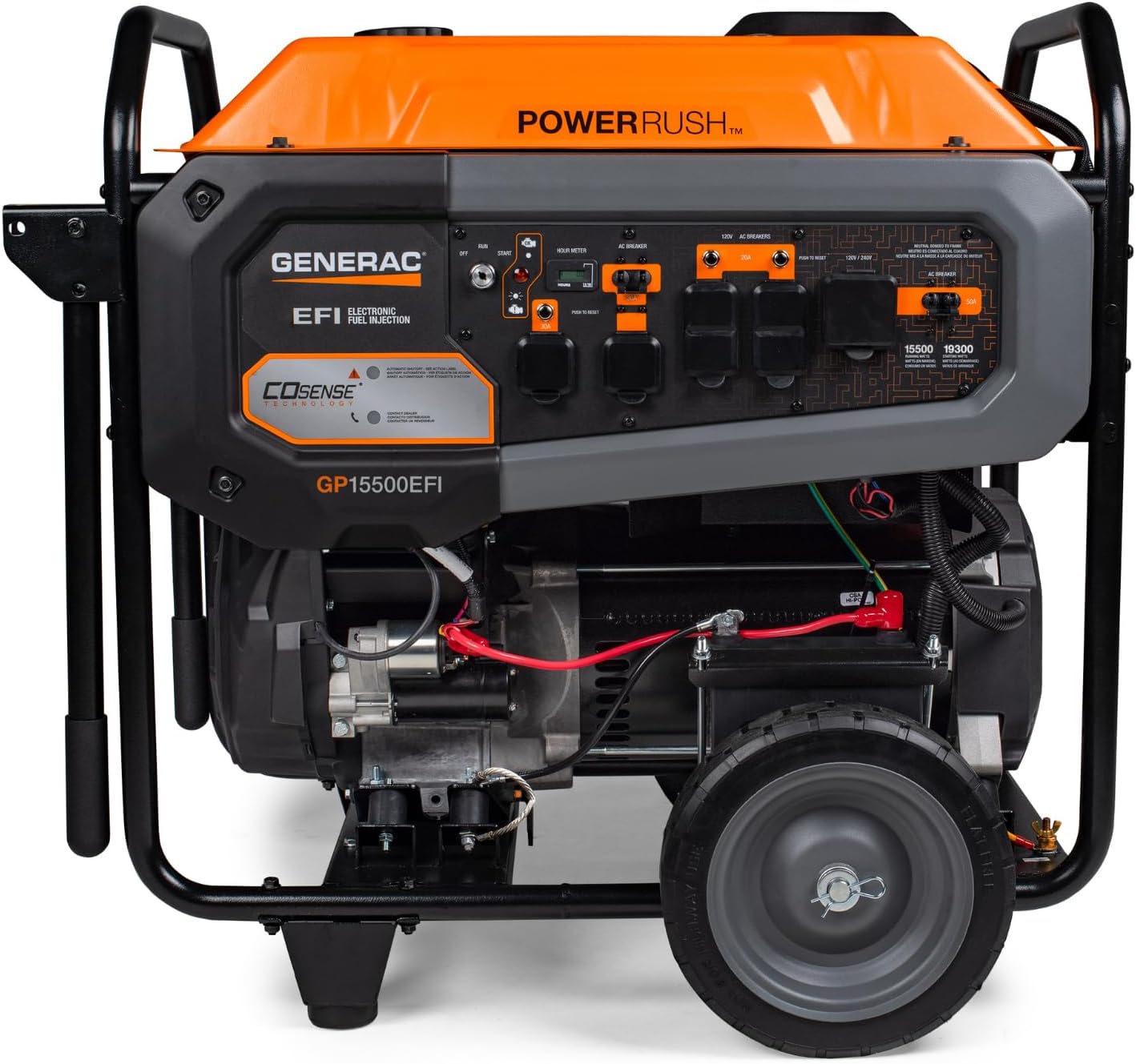 Generac 19,300 Starting Watt Portable Gas Generator, Electric Start | 15,000 Running Watts, RV Ready, Ultra Quiet Operation, Heavy Duty Frame, Emergency Power, 49 State Compliant