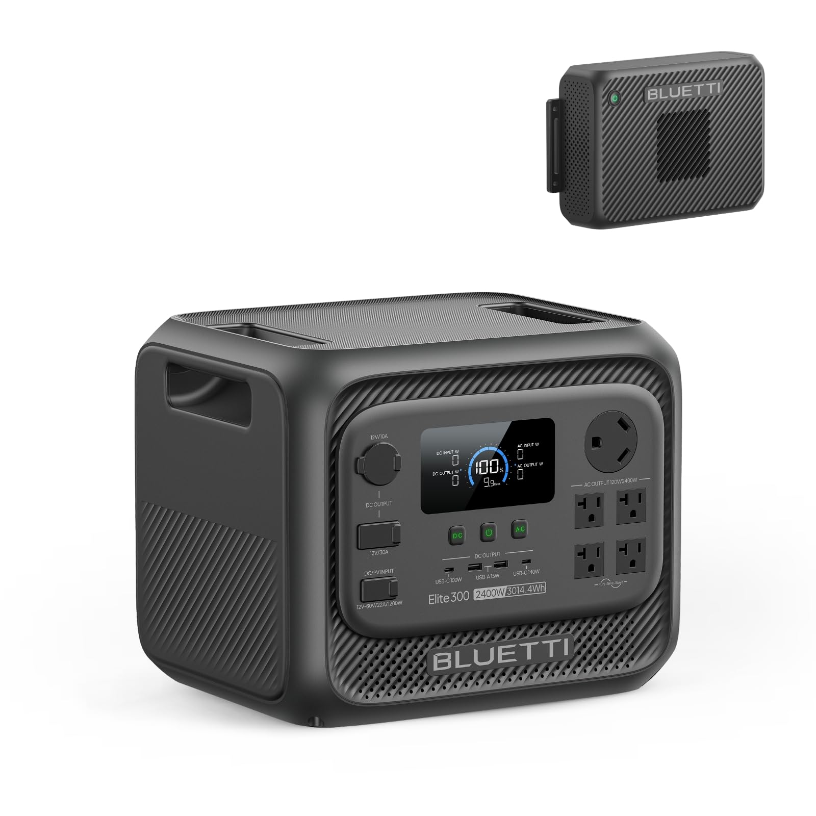 BLUETTI Solar Generator Elite 300 with 350W Solar Panel Included, 3014.4Wh | 2400W (4800W Surge), Smallest 3kWh, LFP Portable Power Station for RV, Home Backup, Outage, w/ TT-30 RV Port & 12V/30A DC