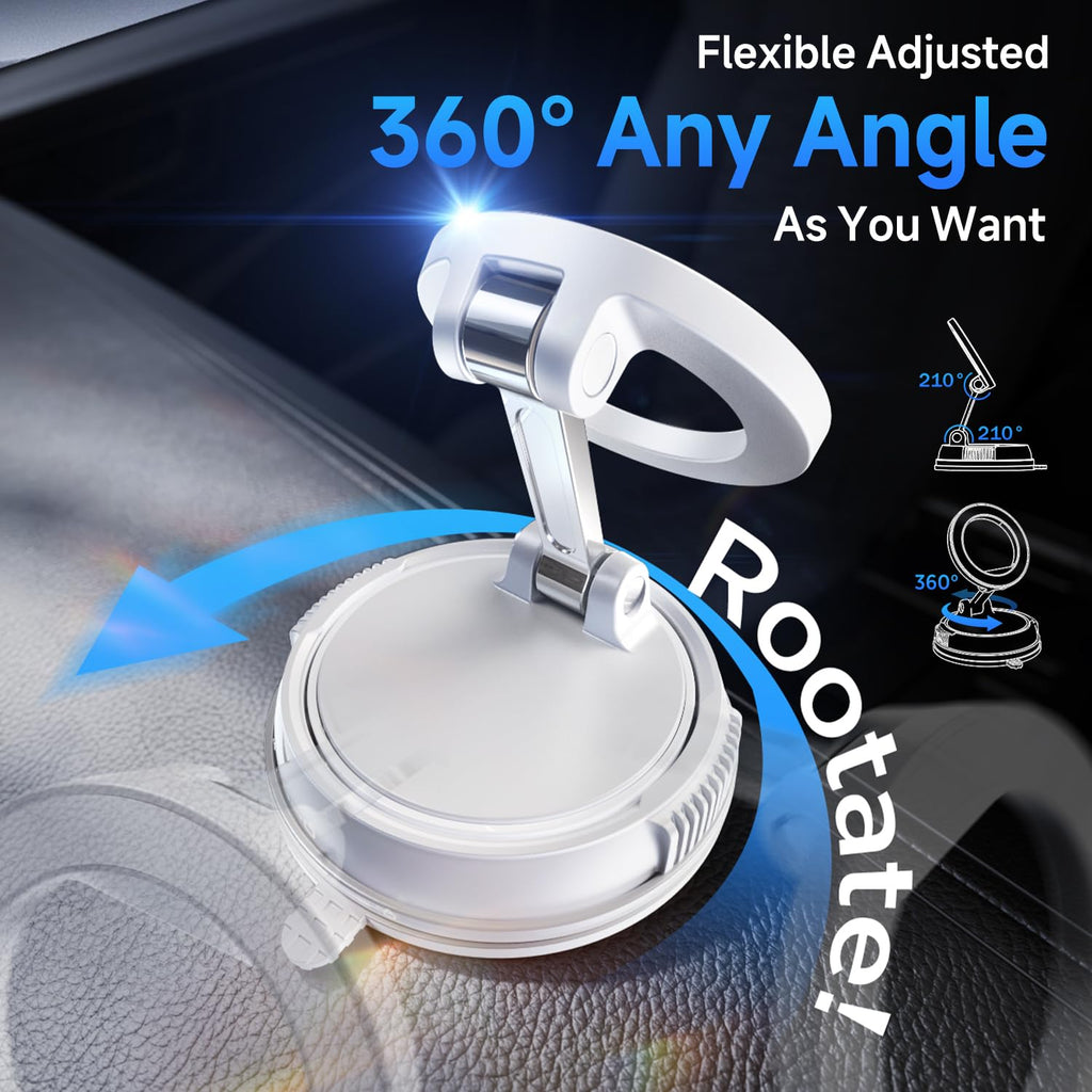 ANDERY Car Phone Holder for Magsafe [78+LBS Max Suction & 2400gf Magnetic] | 360° Adjustable Car Phone Mount, Phone Holders for Your Car for iPhone 17 Pro Max 16 15 14 13 12 Plus Air, Carbon Fiber