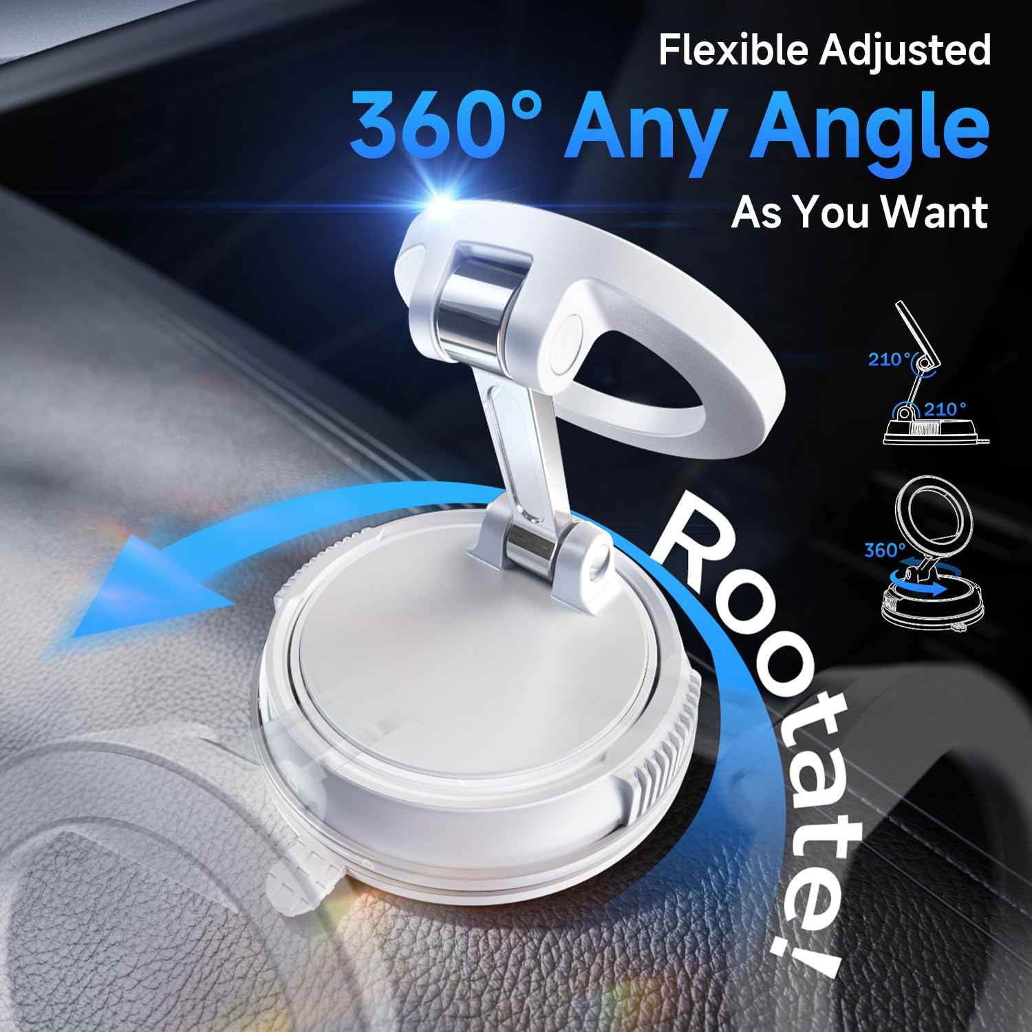 ANDERY Car Phone Holder for Magsafe [78+LBS Max Suction & 2400gf Magnetic] | 360° Adjustable Car Phone Mount, Phone Holders for Your Car for iPhone 17 Pro Max 16 15 14 13 12 Plus Air, Carbon Fiber