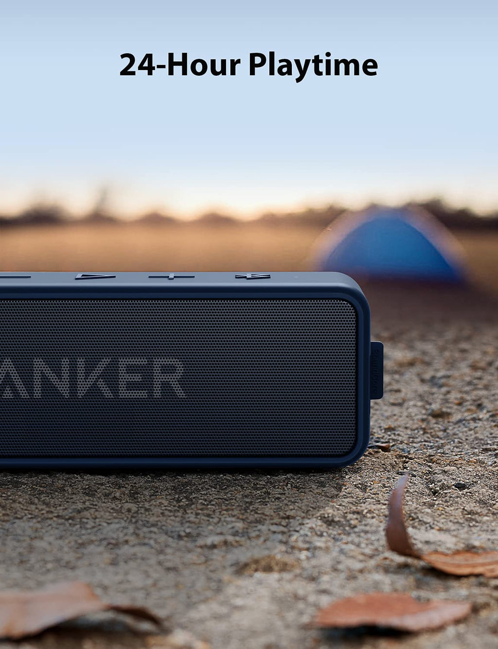 Anker soundcore 2 Portable Bluetooth Speaker, Stereo Sound, IPX7 | BassUp, 24H Playtime, Bluetooth 5, Wireless Speaker for Home, Outdoors, Travel