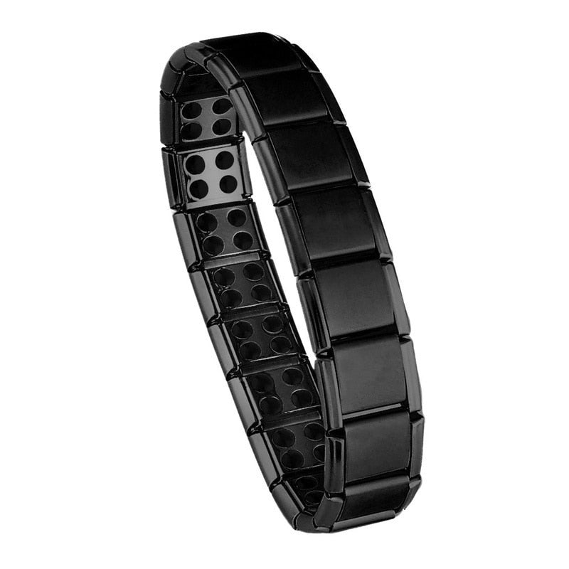 New Stainless Steel Black Germanium Magnetic Chain Link Bracelet for Women Men Health Care Energy Jewelry Snoring Bracelet