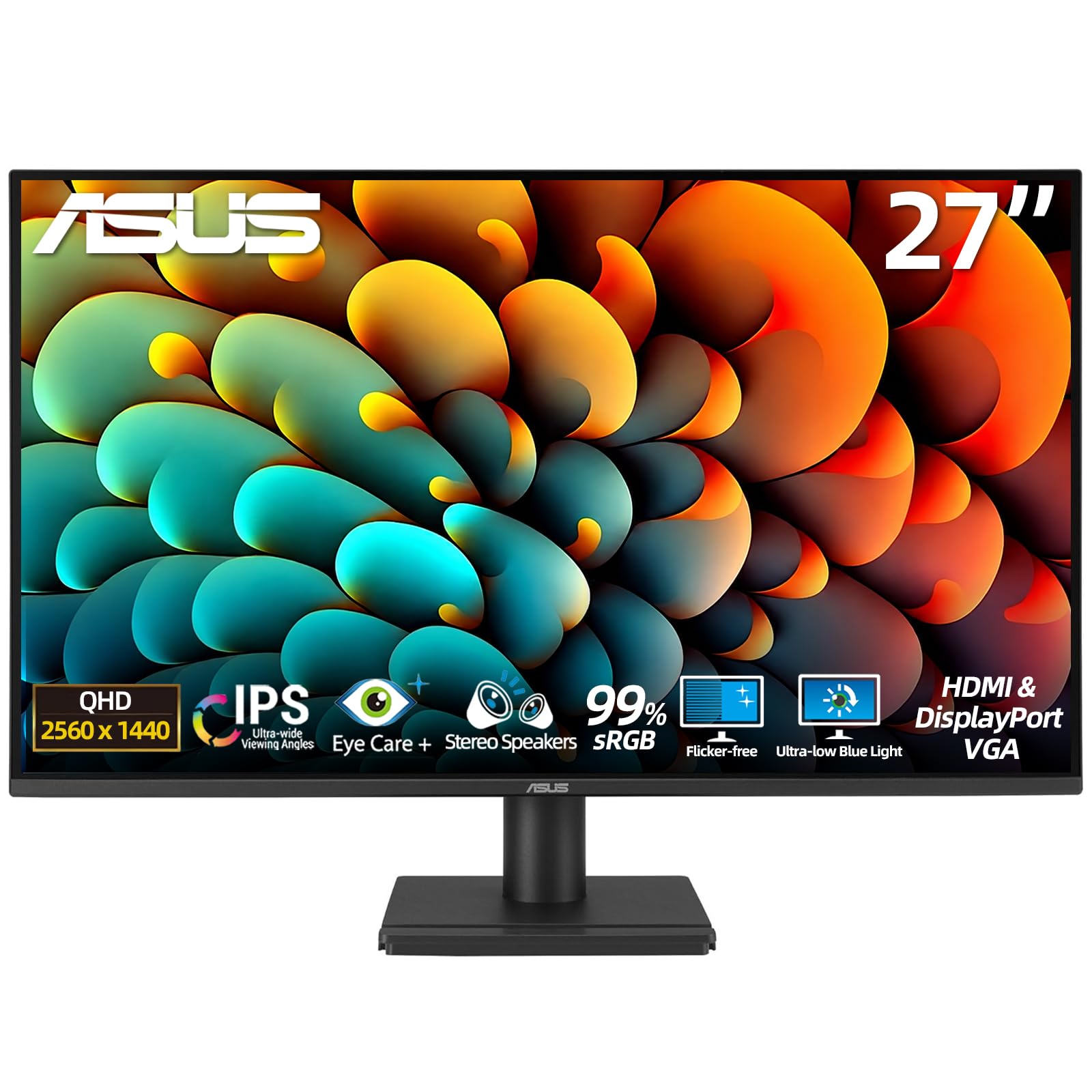 ASUS TUF 24" Gaming Monitor, FHD 1080p, Fast IPS, 240Hz, 0.3ms, AMD FreeSync Premium, G-SYNC Compatible, 99% sRGB, ELMB Sync, Eye Care, DisplayPort, HDMI, VESA Mount, Tilt Adjustment, Black