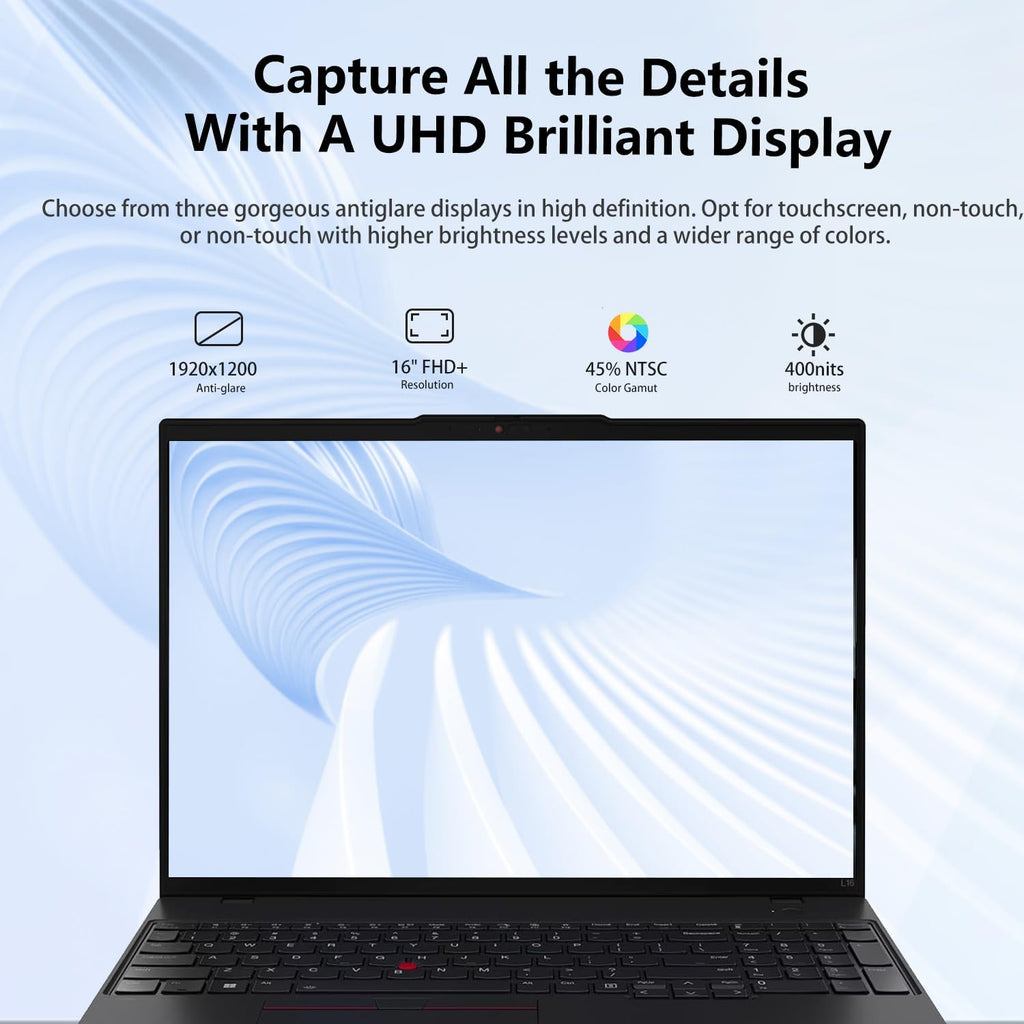 Lenovo ThinkPad L16 Gen 2 Business AI Laptop, 16" FHD+, Intel Core Ultra 7 255U, Customized 16GB-64GB DDR5, 512GB-4TB SSD, HDMI, Fingerprint, Backlit, Wi-Fi 6E, Long Battery Life, Windows 11 Pro