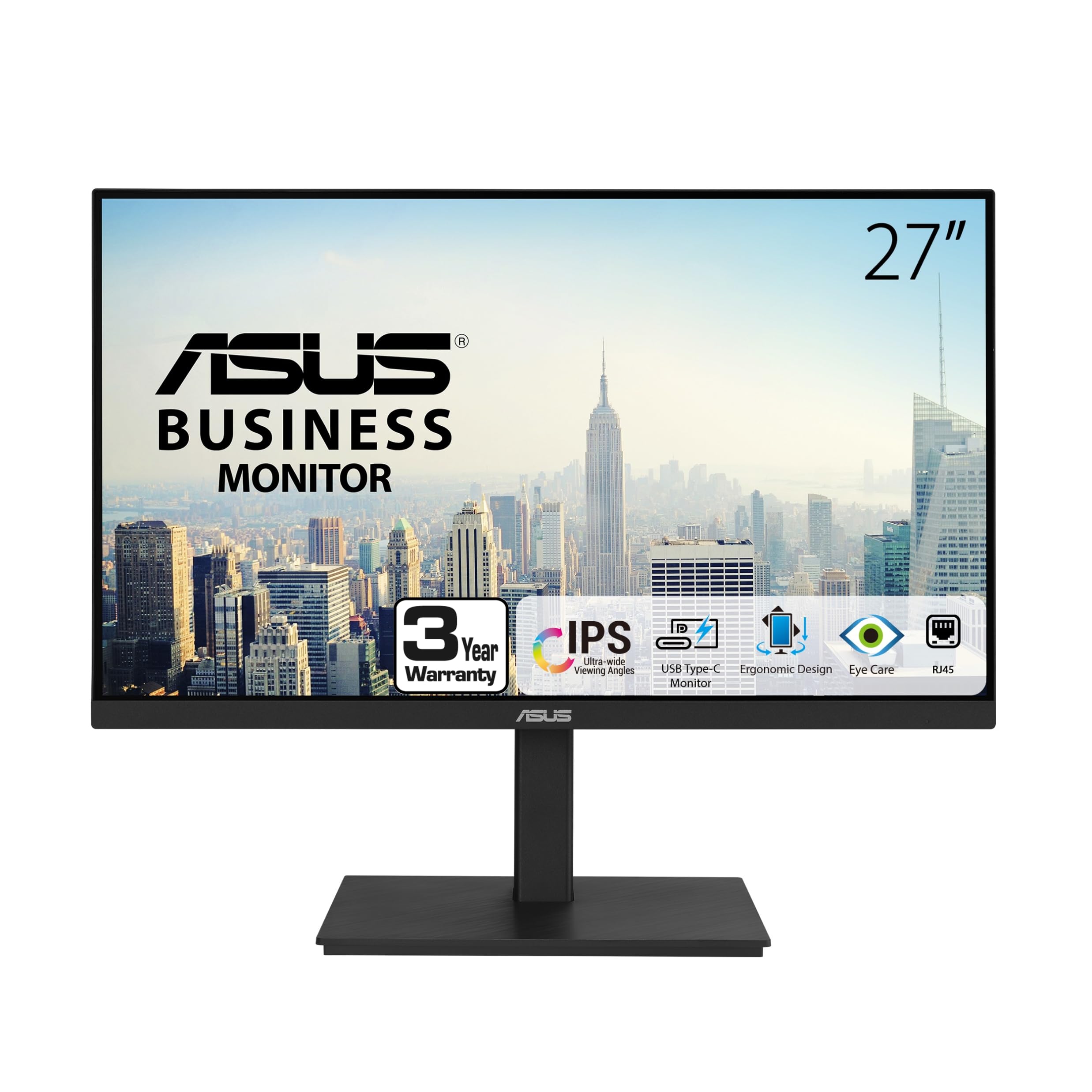 ASUS 27" Computer Monitor (VA279QG) - Full HD, IPS, 120Hz, 1ms MPRT, Adaptive-Sync, Eye Care, Low Blue Light, Flicker Free, HDMI, DisplayPort, VGA, Speakers, VESA Mountable, 99% sRGB, 3yr Warranty