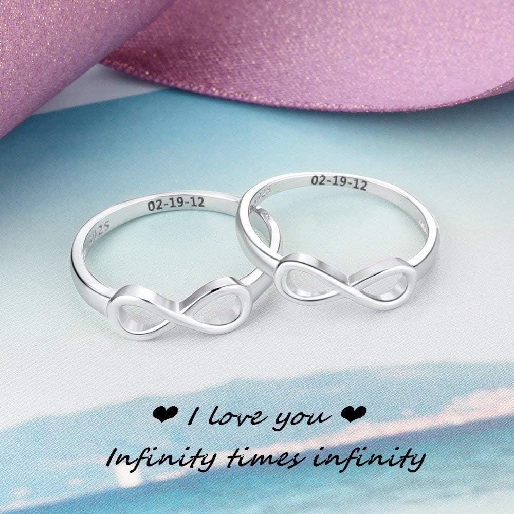 Lam Hub Fong Personalized Infinity Ring with Names for Women | Personalize this infinity ring with names or words to create a matching friendship keepsake for someone special