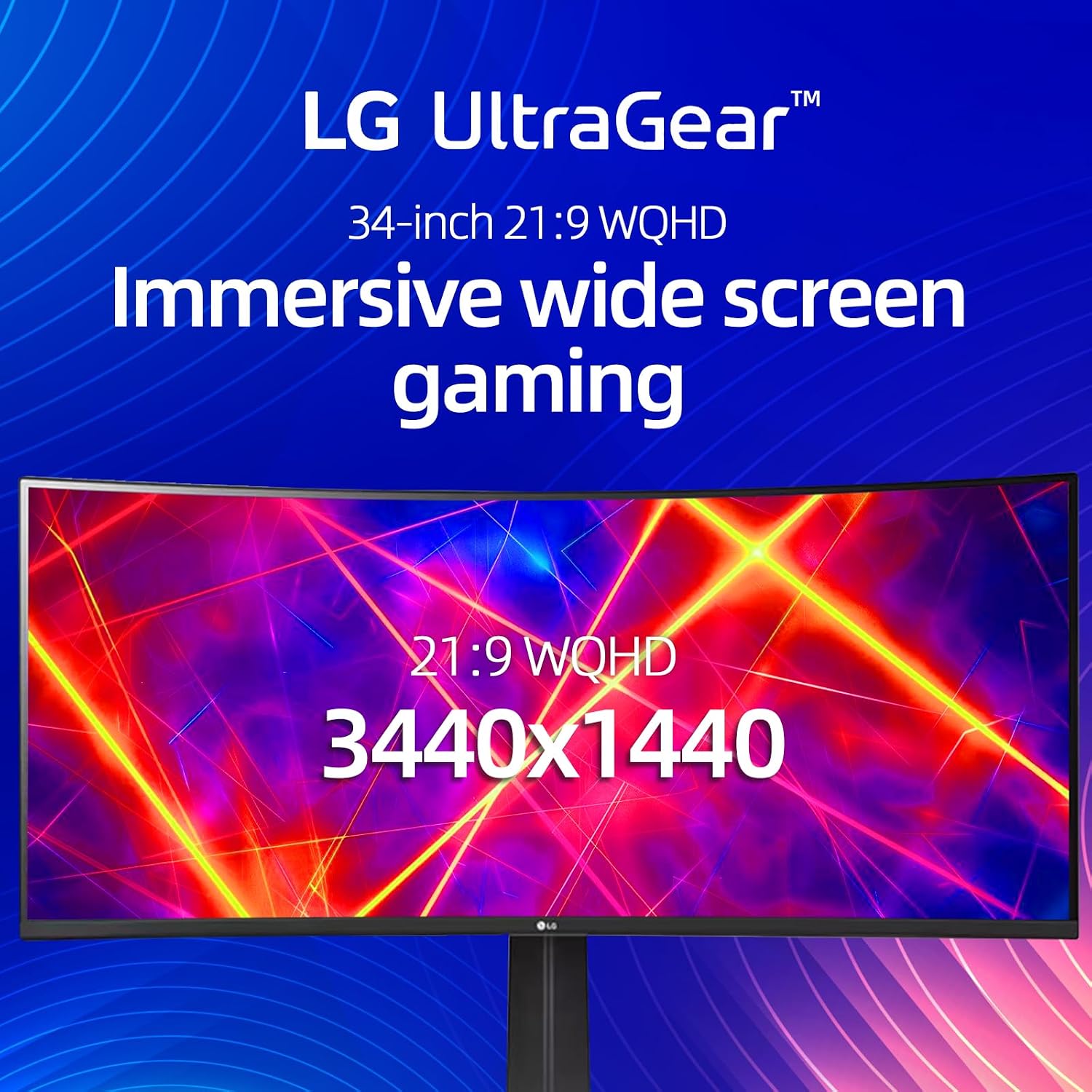 LG 34 Inch UltraWide Monitor, WQHD (3440x1440) Curved Display, 100Hz, sRGB 99%, HDR10, Dynamic Action Sync, Black Stabilizer, PBP, Dual Controller,Auto Input Switch, 1 x DisplayPort, 2 x HDMI, Black